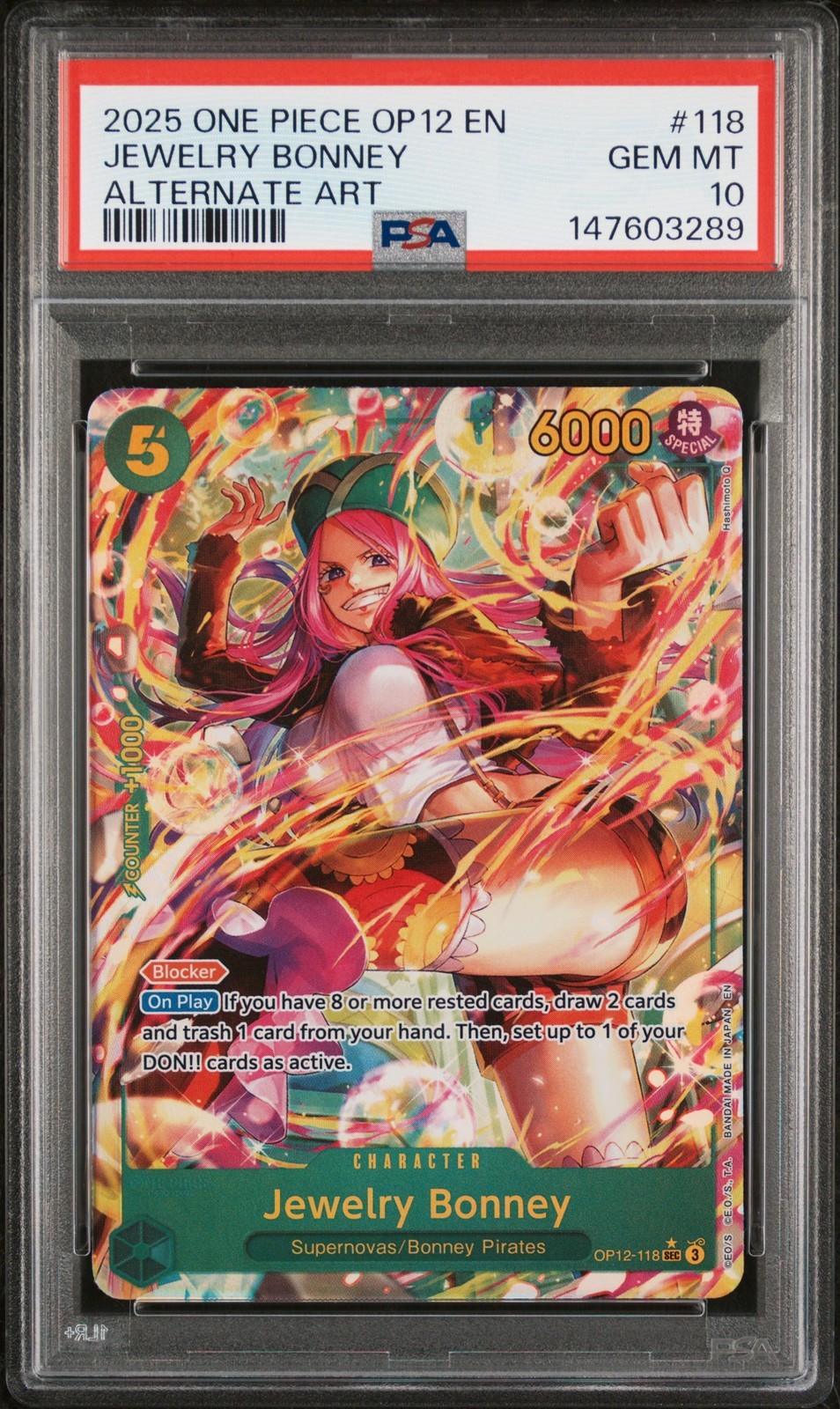 ワンピース英語版 2025 OP12-Legacy of the Master ジュエリー・ボニー Jewelry Bonney Alternate Art PSA 10 鑑定済【中古】|Basqueバスク