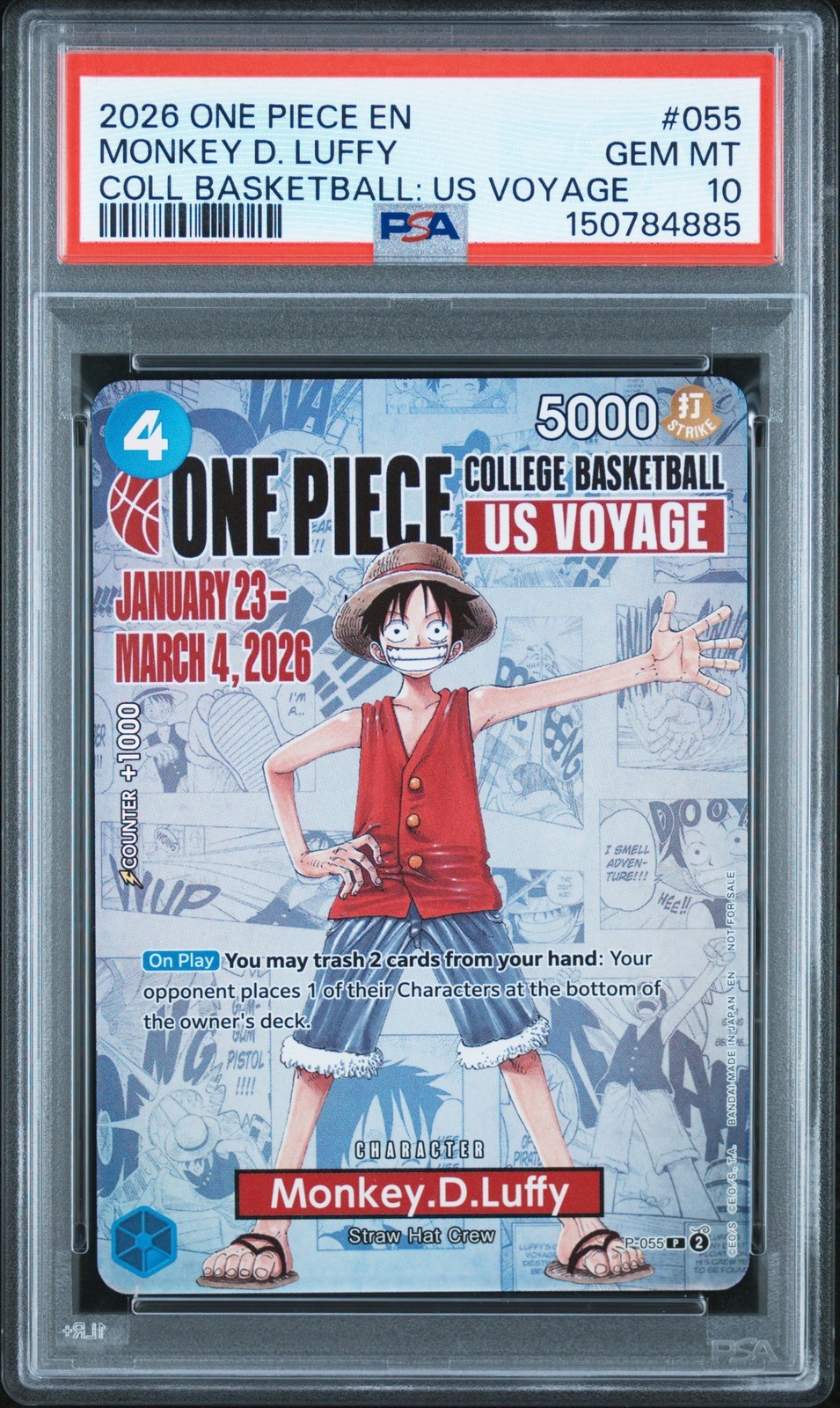 ワンピース英語版 2026 ONE PIECE PROMOS MONKEY D. LUFFY モンキー・D・ルフィ #055 PSA 10 鑑定済【中古】｜Basqueバスク