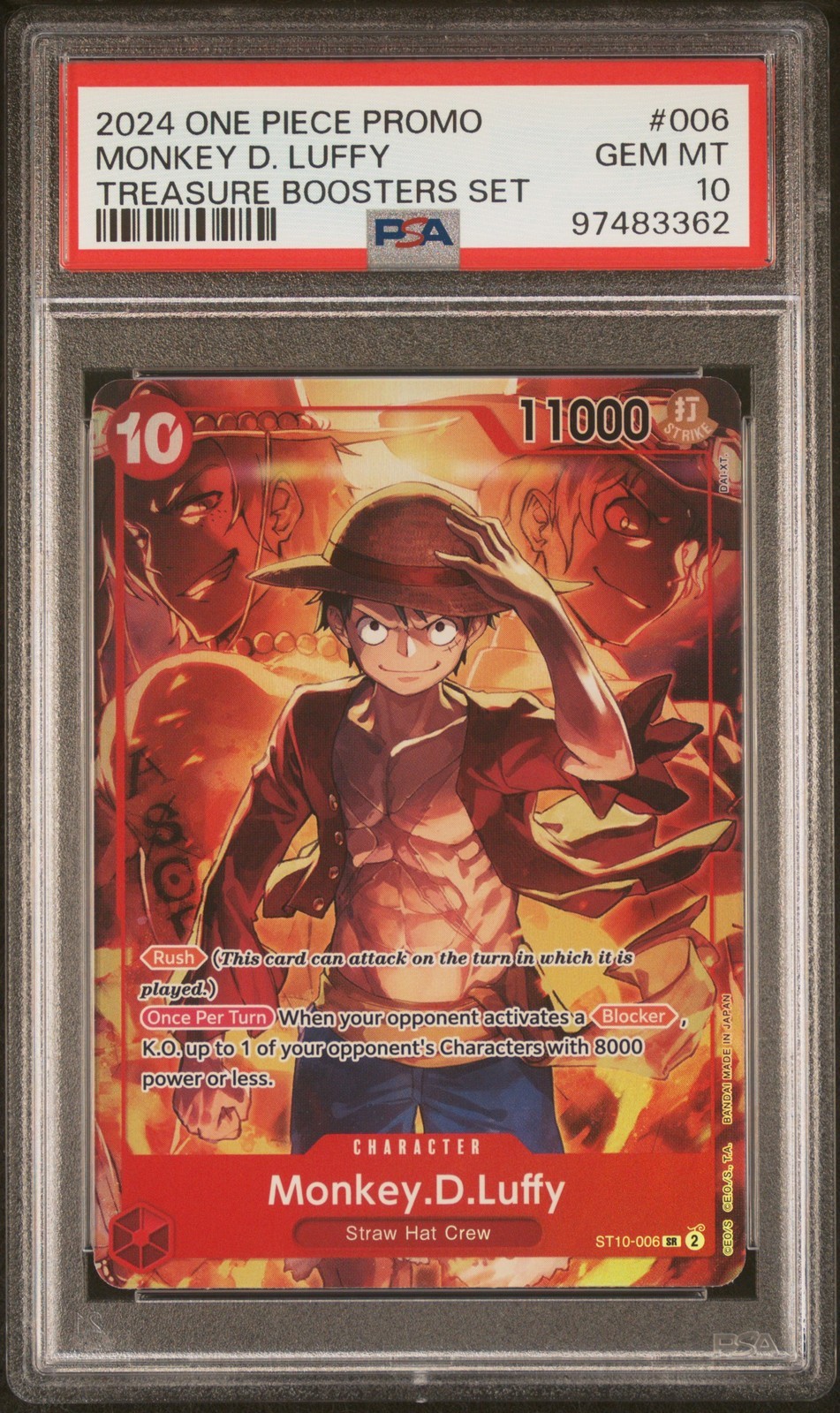 ワンピース英語版 2024 ONE PIECE PROMOS TREASURE BOOSTERS MONKEY D. LUFFY プロモ #006 PSA 10 鑑定済【中古】|Basqueバスク