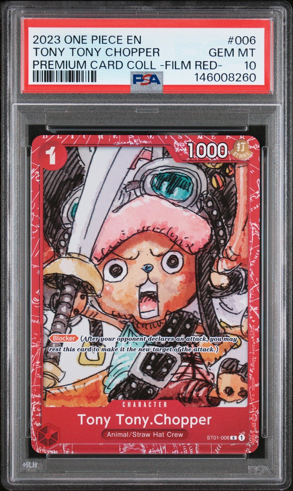 ワンピース英語版 PREMIUM CARD COLLECTION -ONE PIECE FILM RED- トニートニー・チョッパー TONY TONY CHOPPER PSA 10 鑑定済【中古】｜Basqueバスク 54,300円