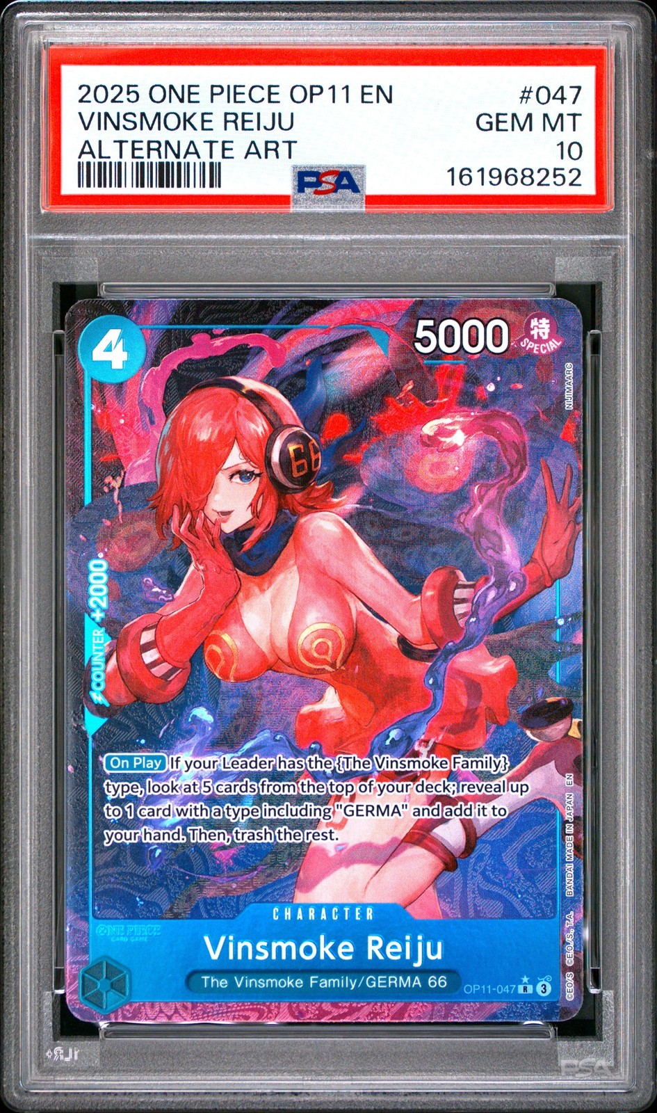 ワンピース英語版 2025 OP11-A FIST OF DIVINE SPEED ヴィンスモーク・レイジュ ALTERNATE ART PSA10 鑑定済【中古】｜Basqueバスク