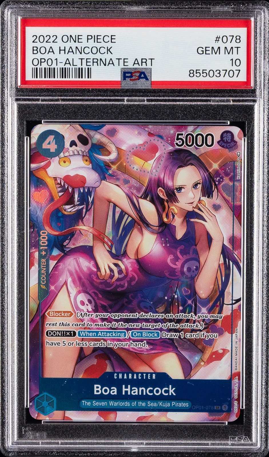 ワンピース英語版 2022 ONE PIECE OP01 BOA HANCOCK ボア・ハンコック Alternate Art #078 PSA 10 鑑定済【中古】|Basqueバスク