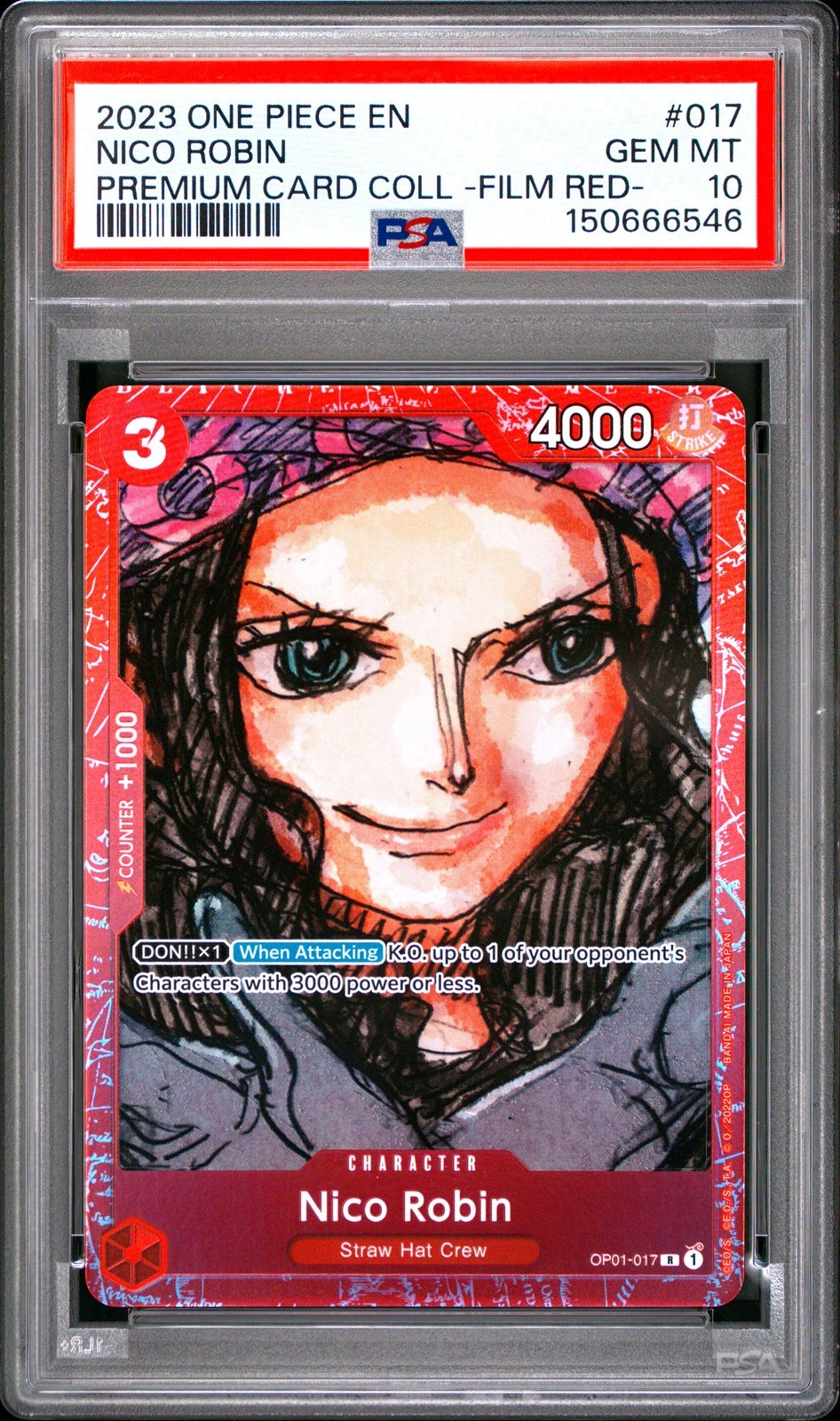 ワンピース英語版 2023 PREMIUM CARD COLLECTION FILM RED NICO ROBIN ニコ・ロビン PSA 10 鑑定済【中古】｜Basqueバスク