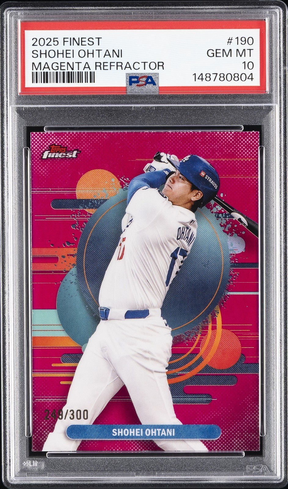 MLB 2025 TOPPS FINEST 大谷翔平 MAGENTA REFRACTOR #190 249/300 PSA 10 鑑定済【中古】｜Basqueバスク