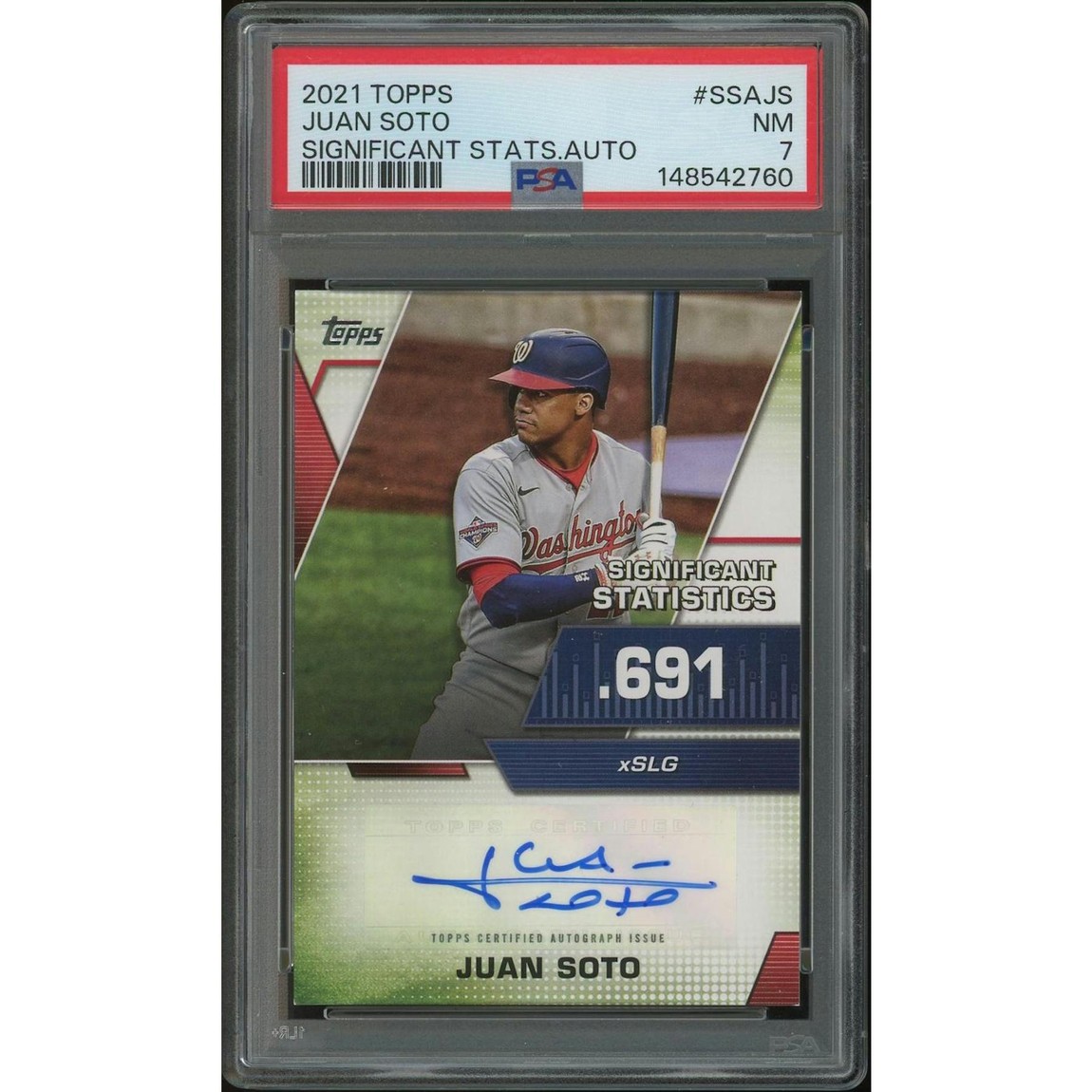 MLB 2021 Topps Baseball フアン・ソト Significant Statistics Auto #SSAJS #01/25 PSA 7 鑑定済【中古】|Basqueバスク