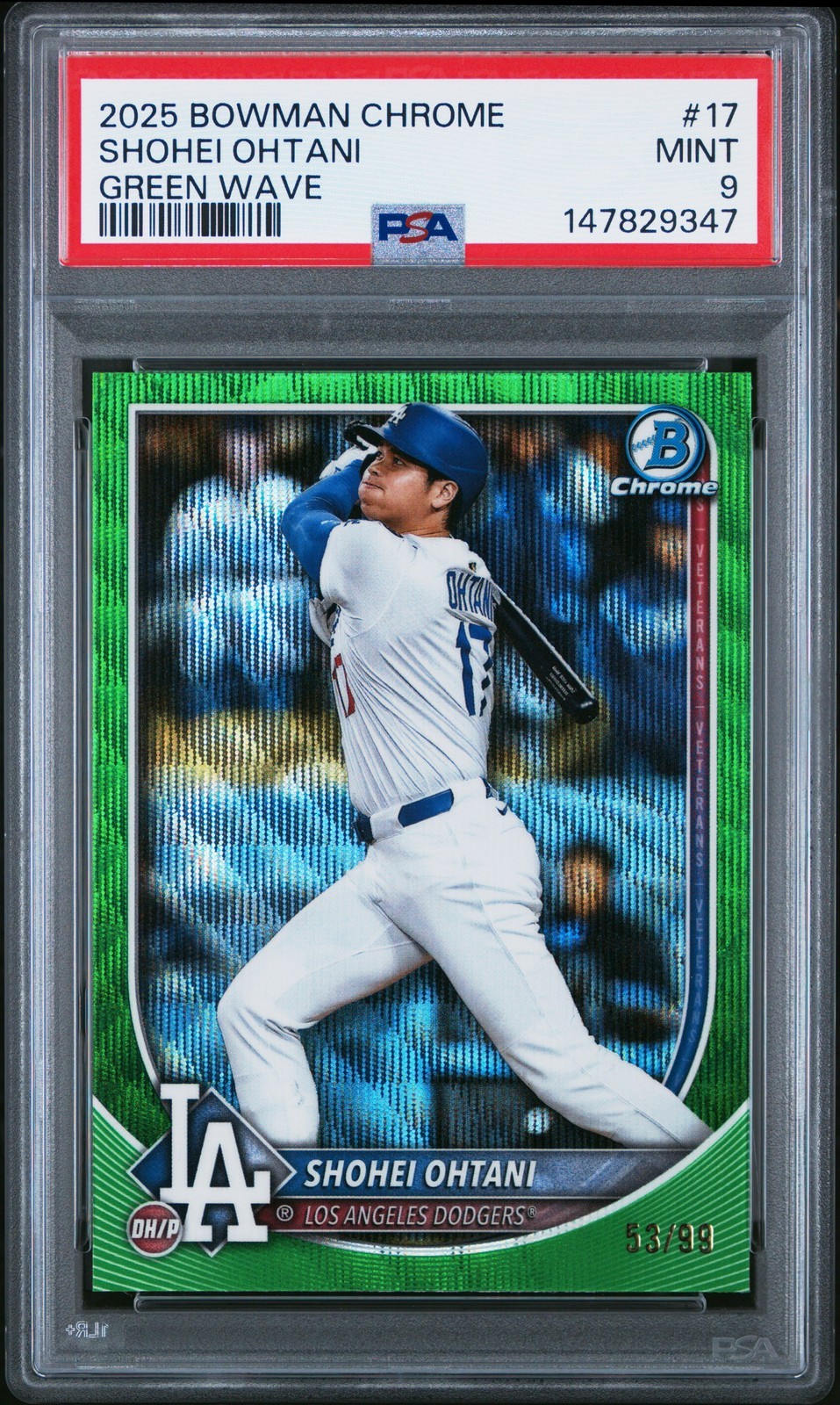 MLB 2025 BOWMAN CHROME 大谷翔平 GREEN WAVE #17 53/99 PSA 9 鑑定済【中古】｜Basqueバスク