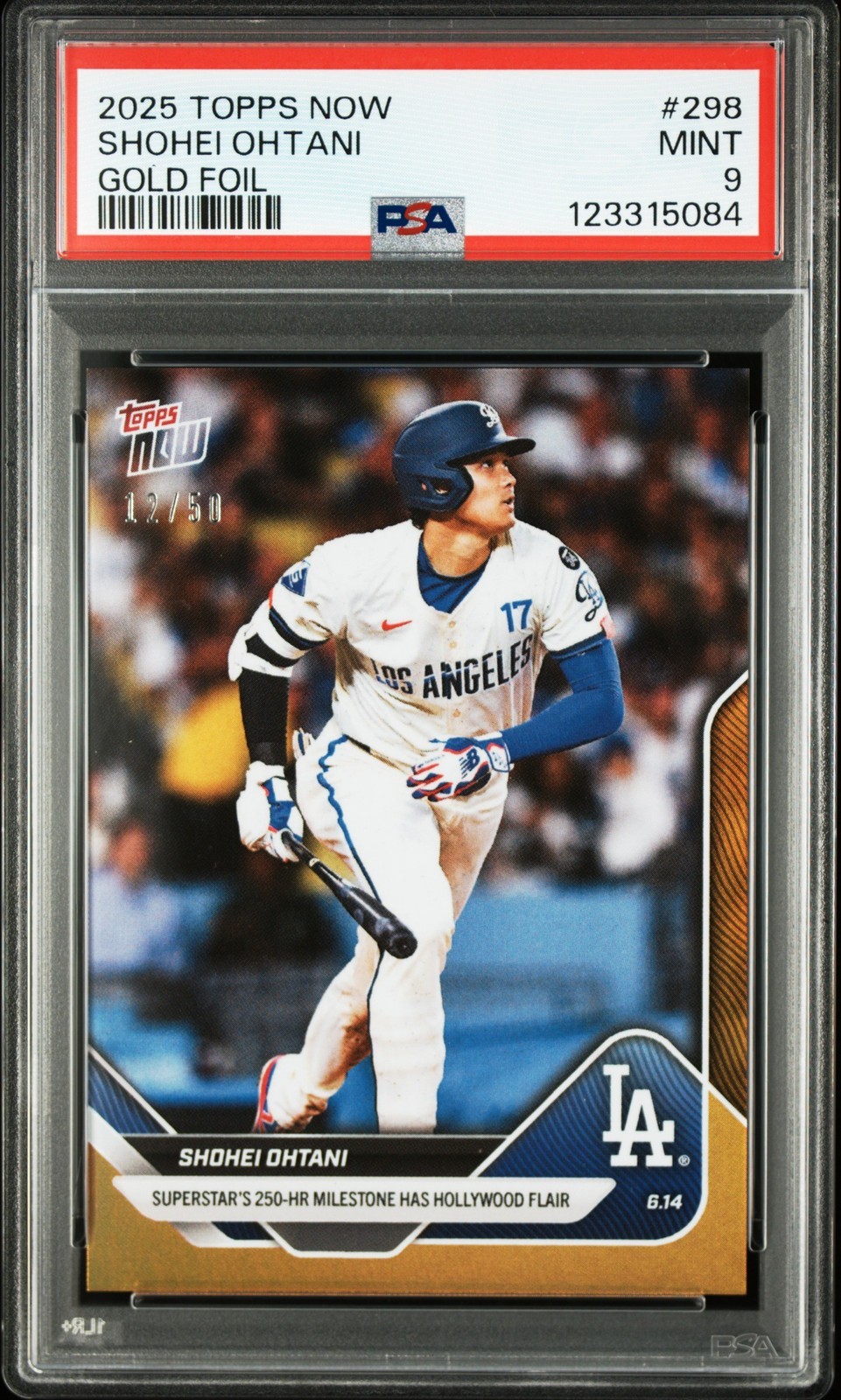MLB 2025 TOPPS NOW 大谷翔平 GOLD FOIL #298 12/50 PSA 9 鑑定済【中古】|Basqueバスク