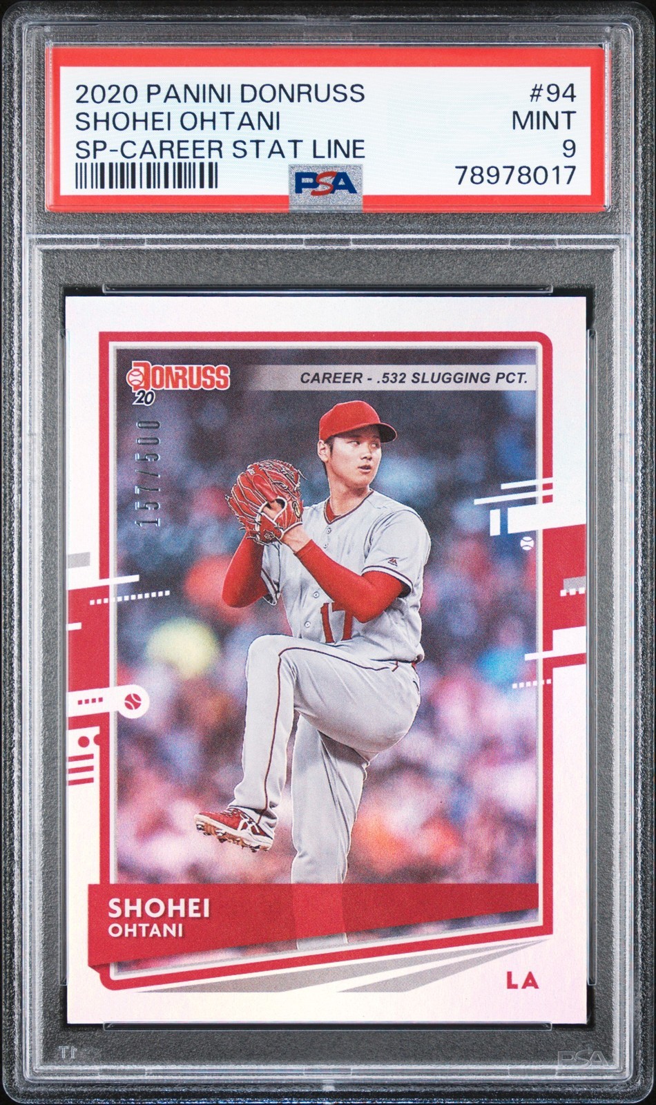 MLB 2020 PANINI DONRUSS VARIATION-CAREER STAT LINE 大谷翔平 #94 157/500 PSA9 鑑定済【中古】|Basqueバスク