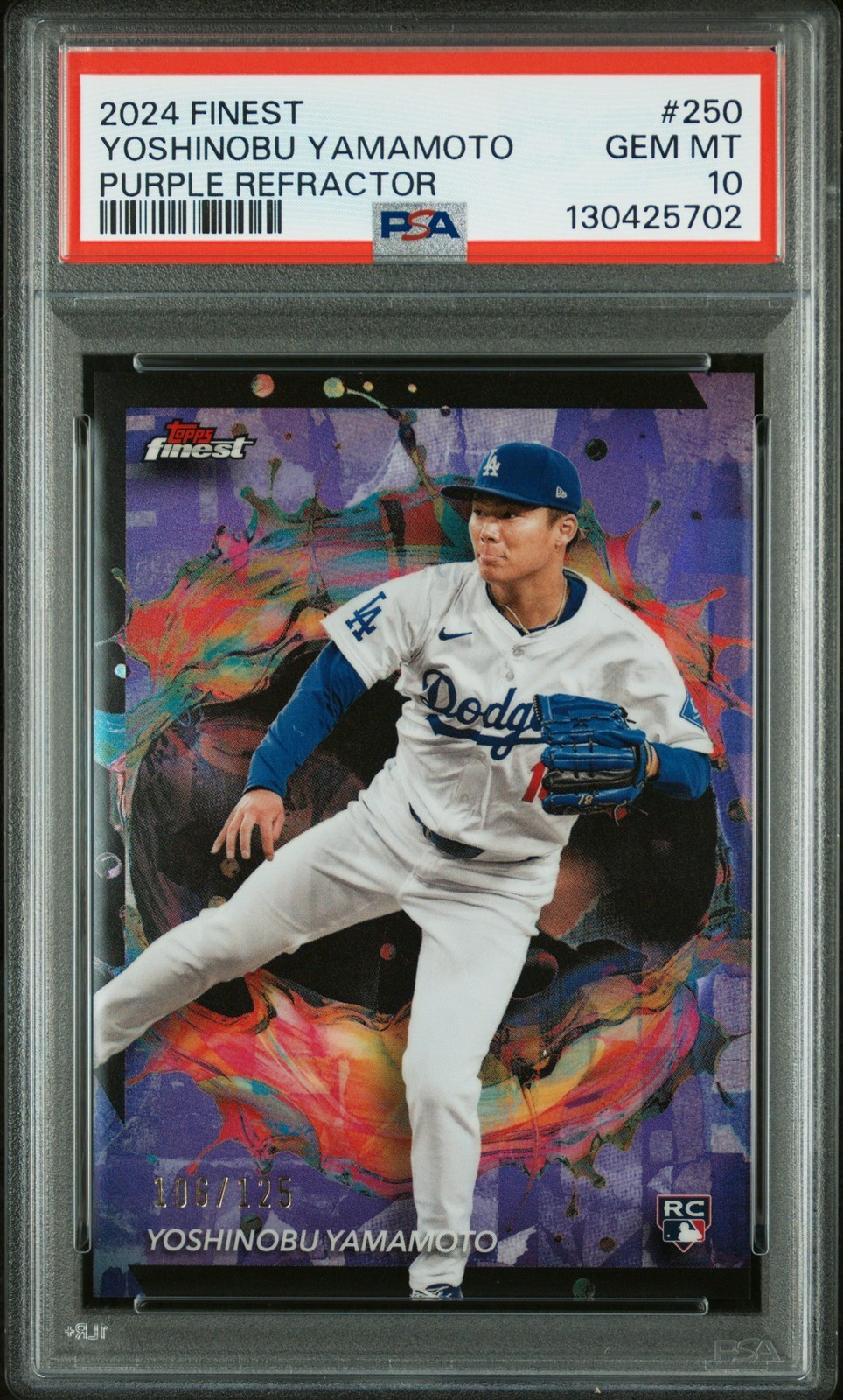 MLB 2024 TOPPS FINEST 山本由伸 PURPLE REFRACTOR #250 106/125 PSA 10 鑑定済【中古】｜Basqueバスク