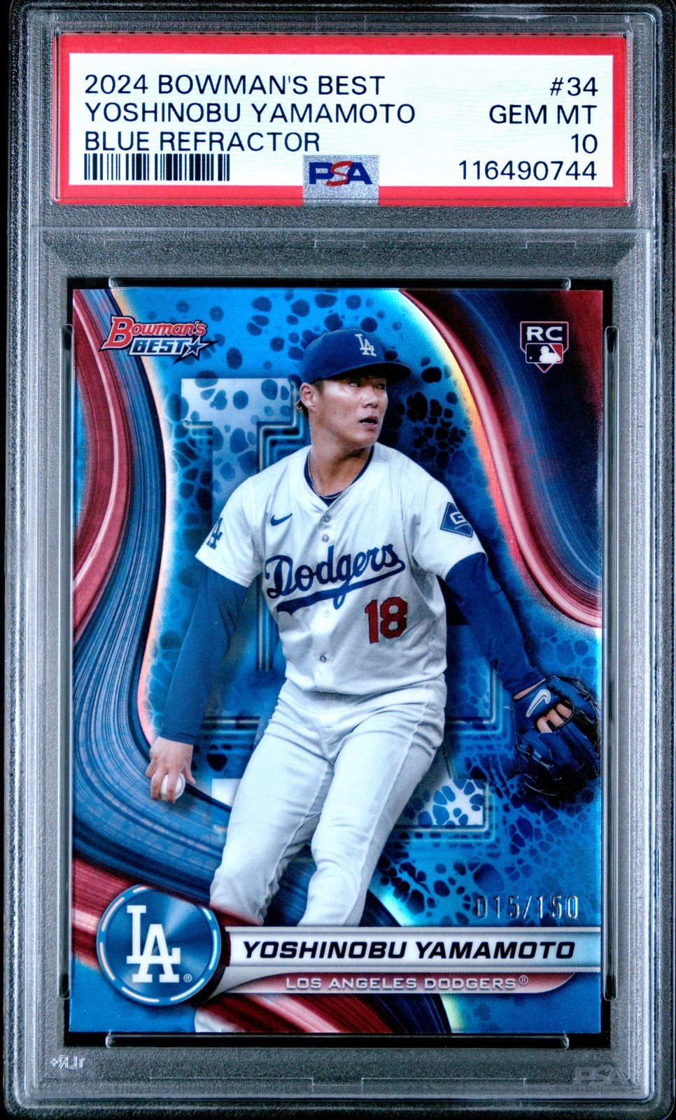 MLB 2024 BOWMAN'S BEST 山本由伸 BLUE REFRACTOR #34 15/150 PSA 10 鑑定済【中古】｜Basqueバスク