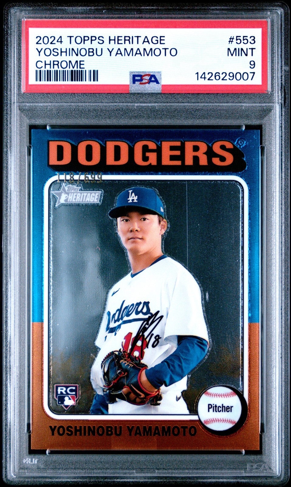 MLB 2024 Topps Heritage Chrome 山本由伸 #553 118/699 PSA 9 鑑定済【中古】｜Basqueバスク