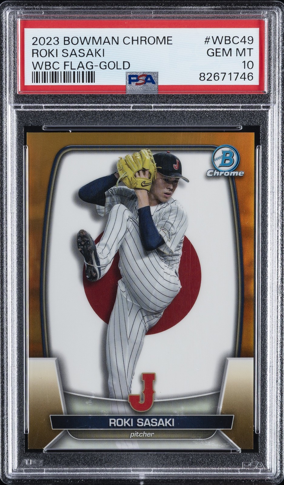 MLB 2023 BOWMAN CHROME WBC FLAG 佐々木朗希 GOLD REFRACTOR #WBC49 20/50 PSA 10 鑑定済【中古】|Basqueバスク