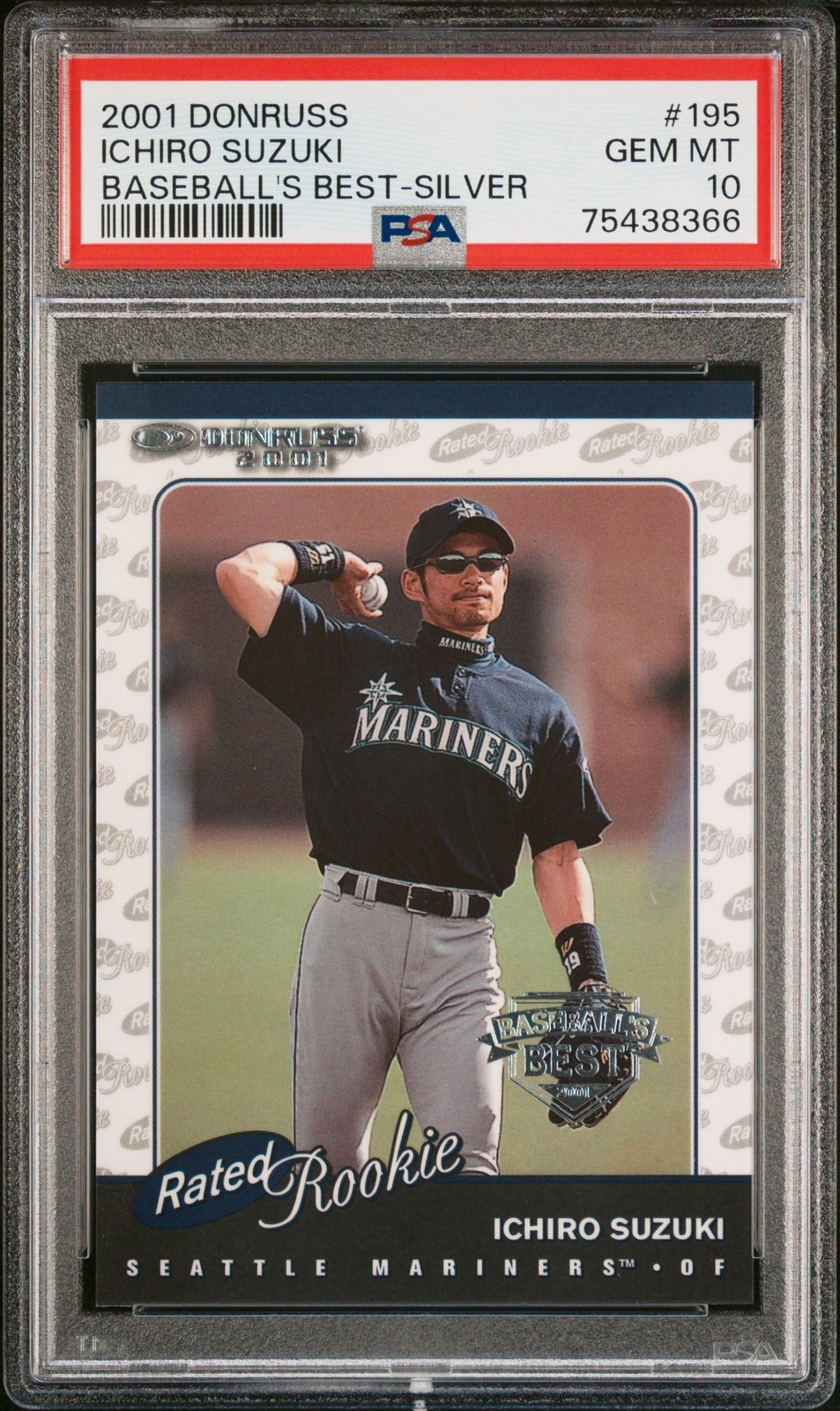 MLB 2001 DONRUSS BASEBALL'S BEST-SILVER イチロー ルーキー #195 PSA 10 鑑定済【中古】|Basqueバスク