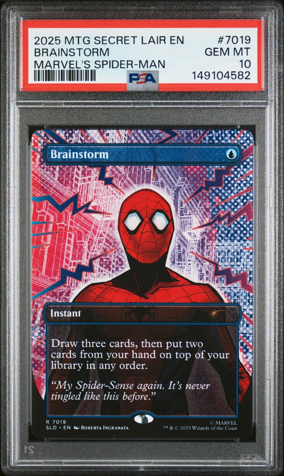 MTG英語版 2025 Secret Lair Marvel's Spider-Man Brainstorm ブレインストーム #7019 PSA 10 鑑定済【中古】|Basqueバスク