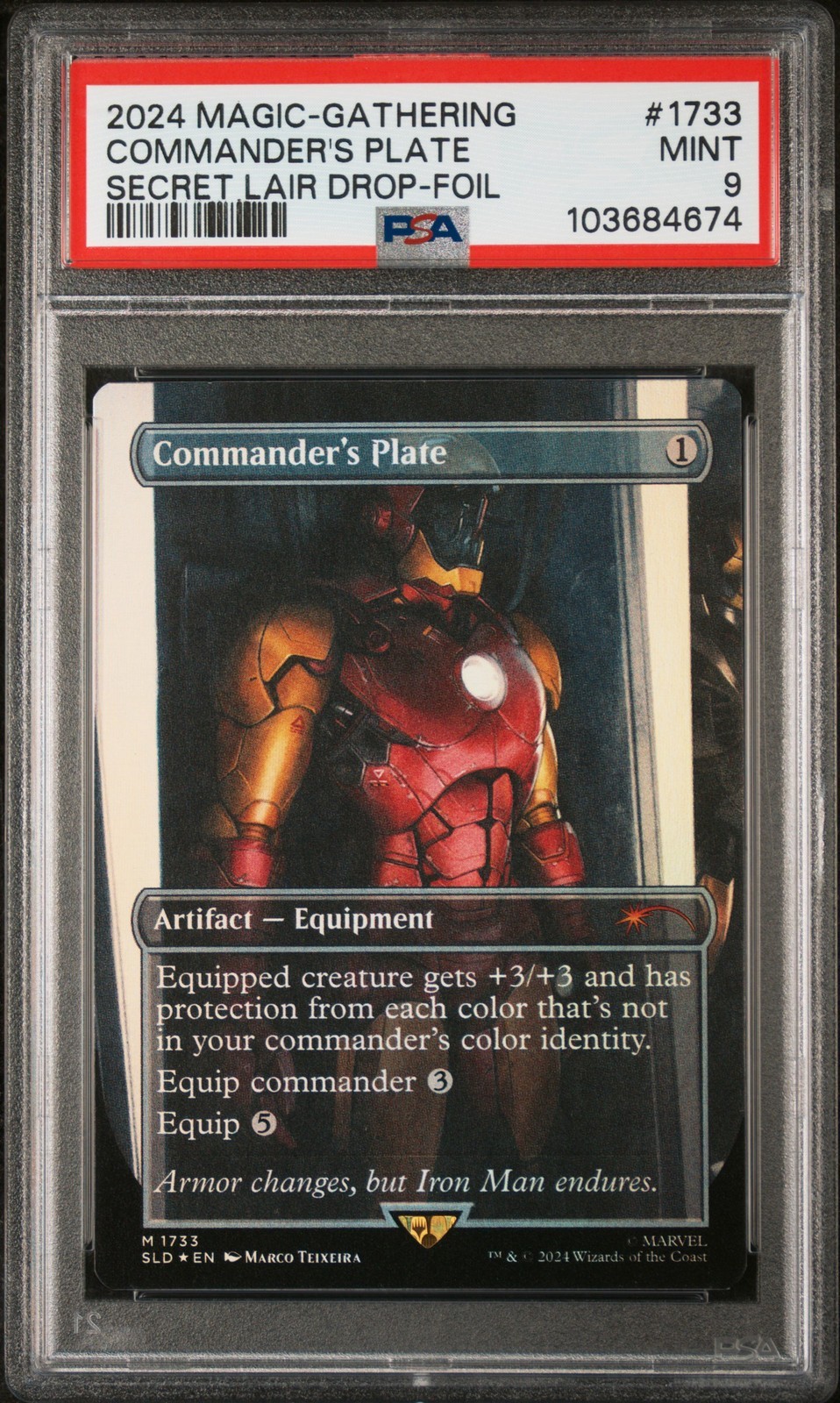 MTG英語版 2024 MTG SECRET LAIR DROP MARVEL'S IRON MAN COMMANDER'S PLATE FOIL #1733 PSA 9 鑑定済【中古】|Basqueバスク