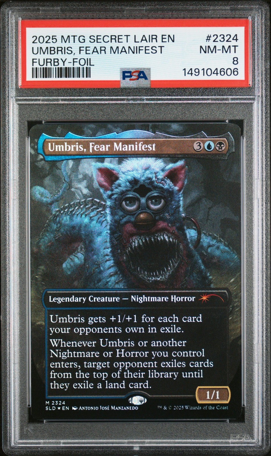 MTG英語版 2025 Secret Lair Drop Furby: The Oddbodies Umbris, Fear Manifest Foil PSA 8 鑑定済【中古】｜Basqueバスク