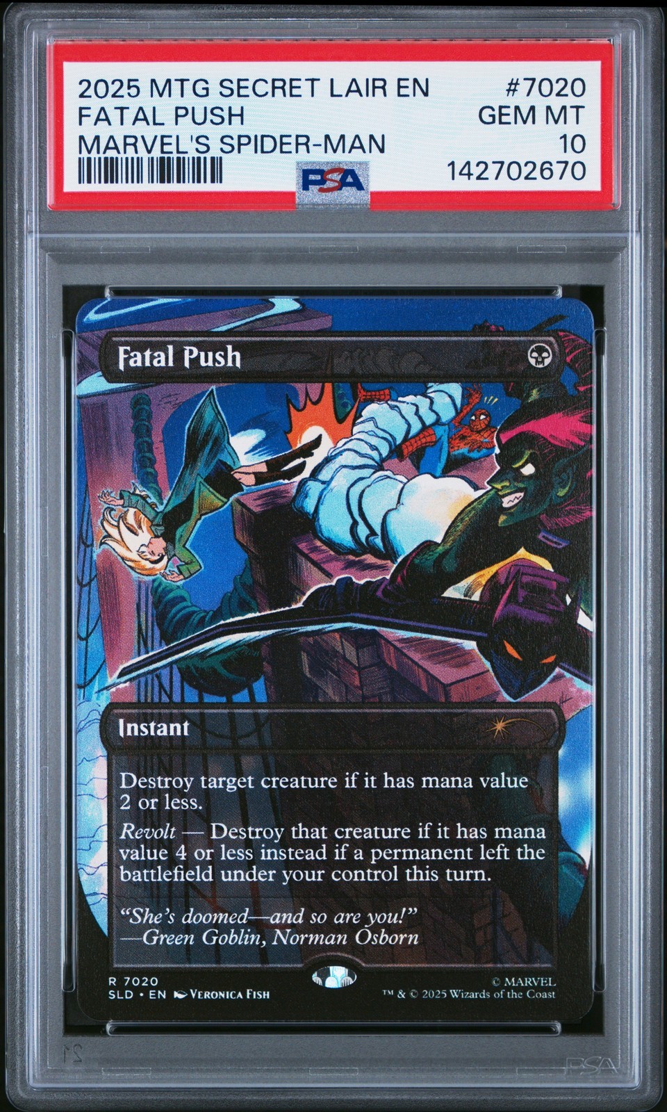 MTG英語版 2025 MTG SECRET LAIR DROP MARVEL'S SPIDER-MAN FATAL PUSH #7020 PSA 10 鑑定済【中古】｜Basqueバスク