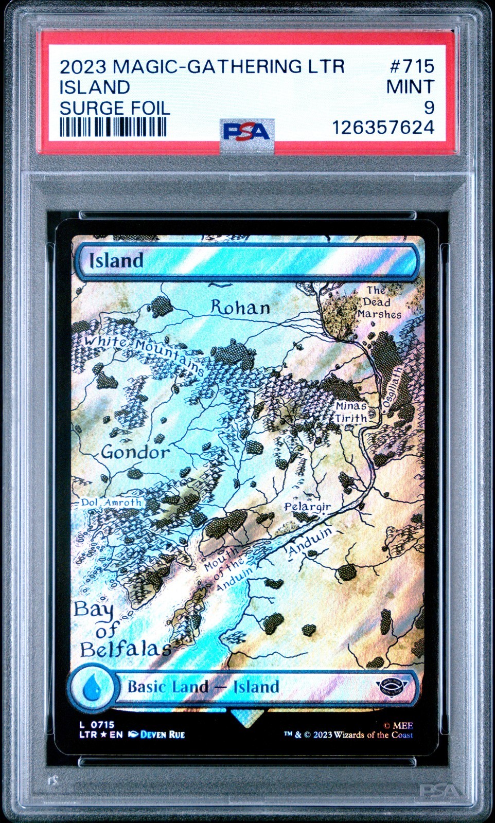 MTG英語版 2023 ロード・オブ・ザ・リング:中つ国の伝承 THE LORD OF THE RINGS ISLAND 島 SURGE FOIL PSA 9 鑑定済【中古】|Basqueバスク