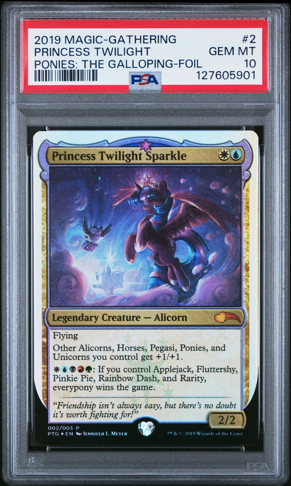 MTG英語版 2019 PONIES: THE GALLOPING プリンセス・トワイライト・スパークル PRINCESS TWILIGHT SPARKLE FOIL #2 PSA 10 鑑定済【中古】｜Basqueバスク