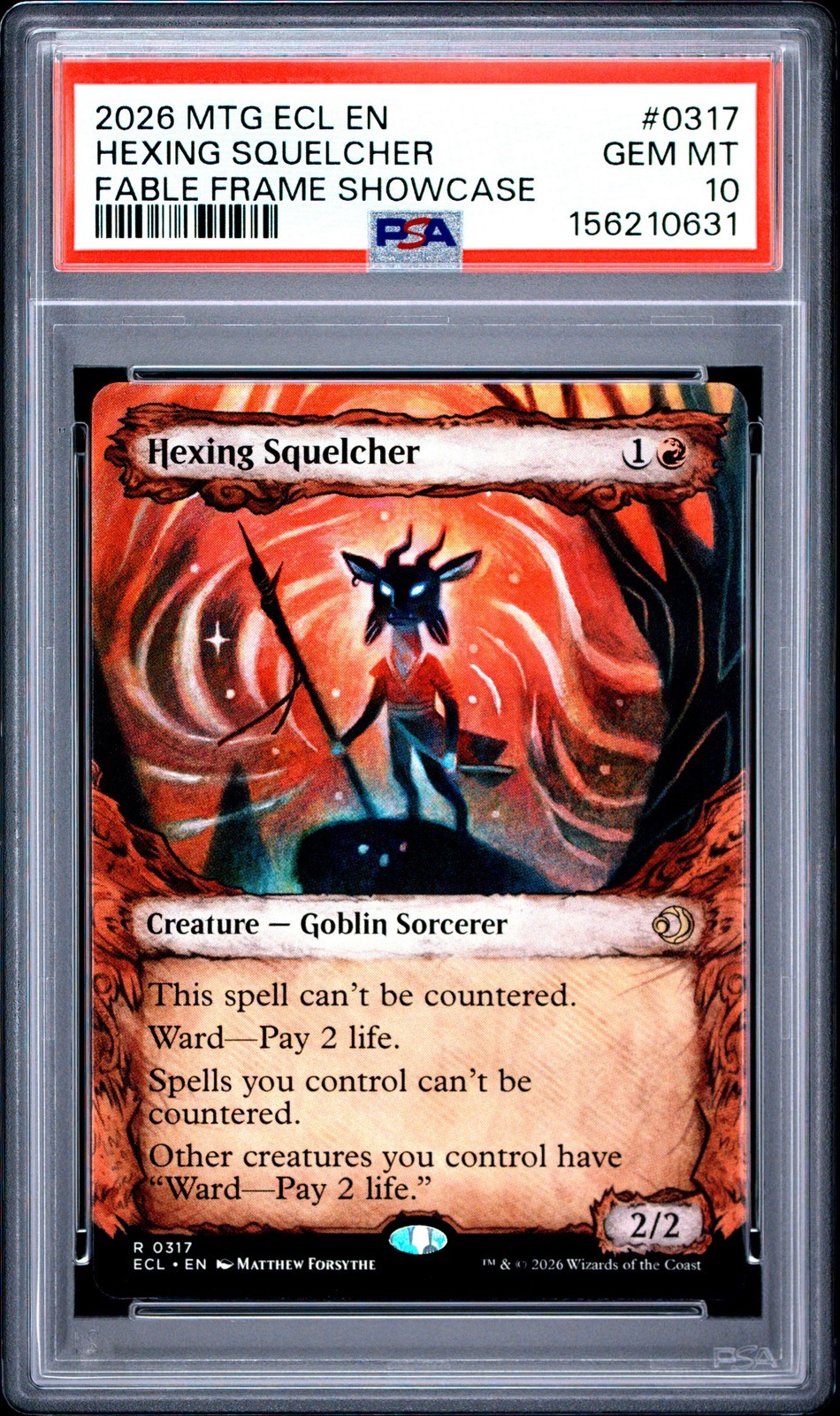 MTG英語版 2026 Lorwyn Eclipsed Hexing Squelcher Fable Frame Showcase #0317 PSA 10 鑑定済【中古】｜Basqueバスク