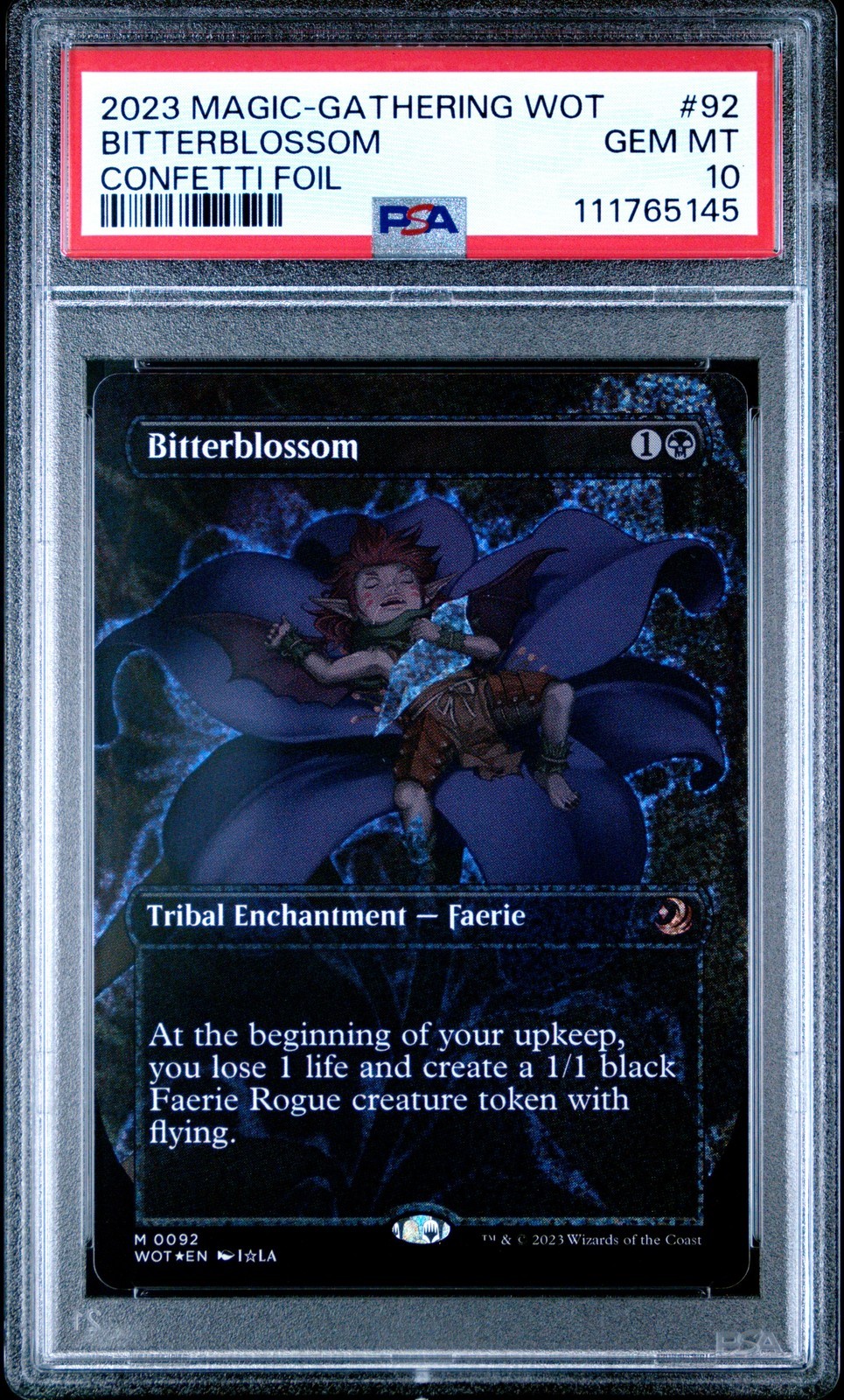 MTG英語版 2023 Wilds of Eldraine: Enchanting Tales Bitterblossom Confetti Foil PSA 10 鑑定済【中古】｜Basqueバスク