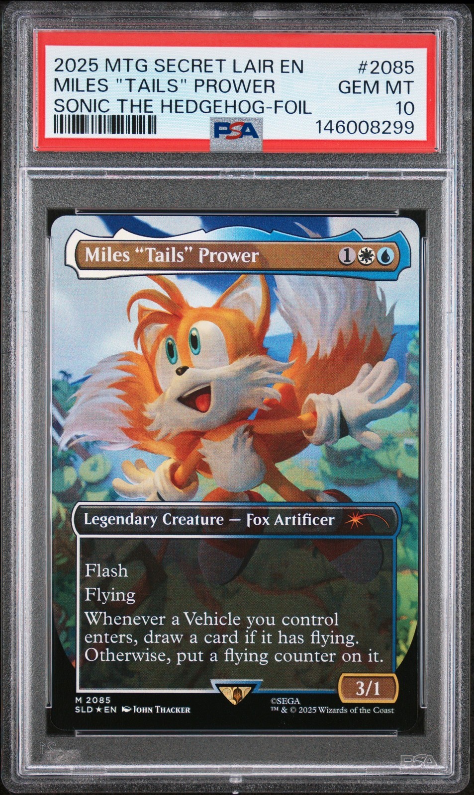 MTG英語版 2025 Secret Lair Drop Sonic Friends & Foes Miles Tails Prower Foil PSA 10 鑑定済【中古】|Basqueバスク