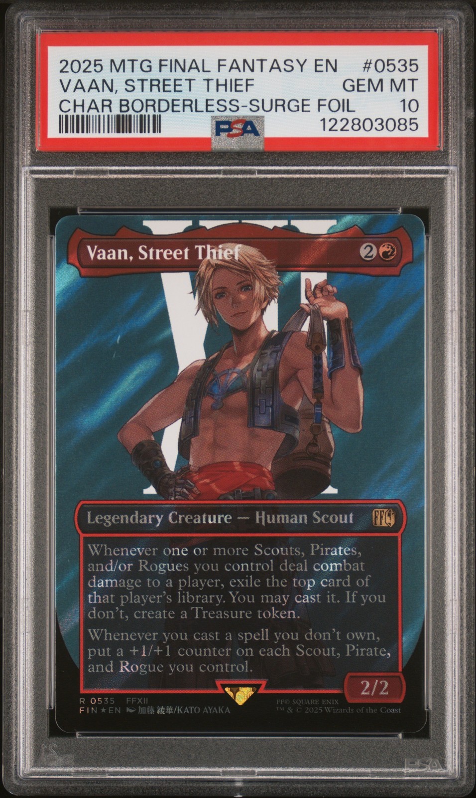 MTG英語版 2025 MTG FINAL FANTASY VAAN, STREET THIEF BORDERLESS-SURGE FOIL PSA 10 鑑定済【中古】|Basqueバスク