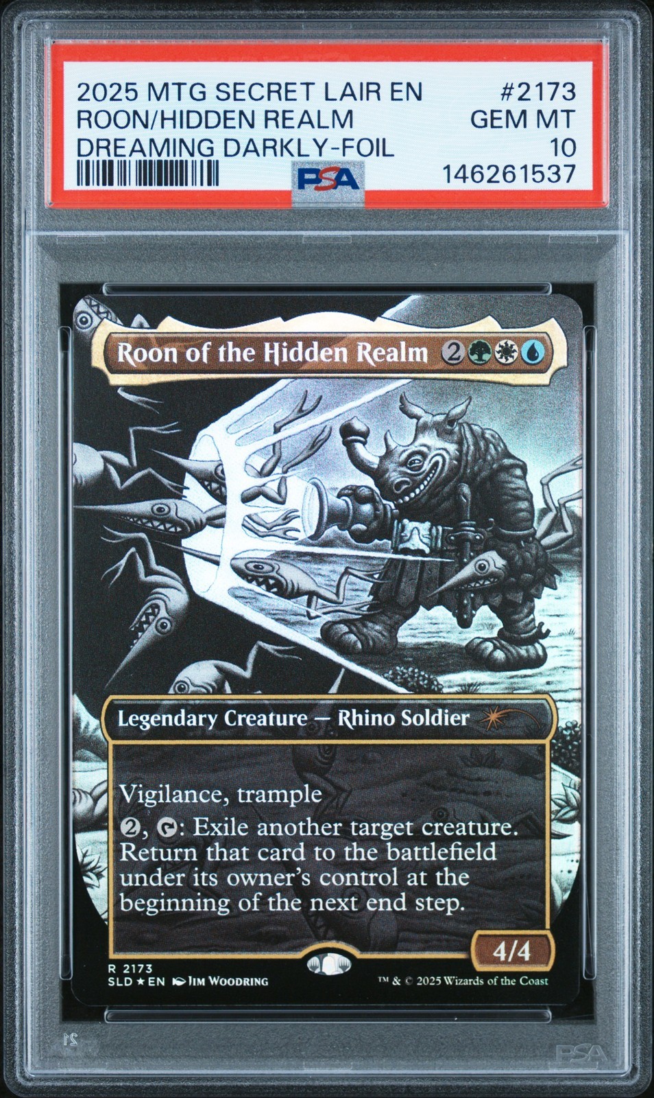 MTG英語版 2025 SECRET LAIR DROP DREAMING DARKLY ROON OF THE HIDDEN REALM FOIL PSA 10 鑑定済【中古】｜Basqueバスク