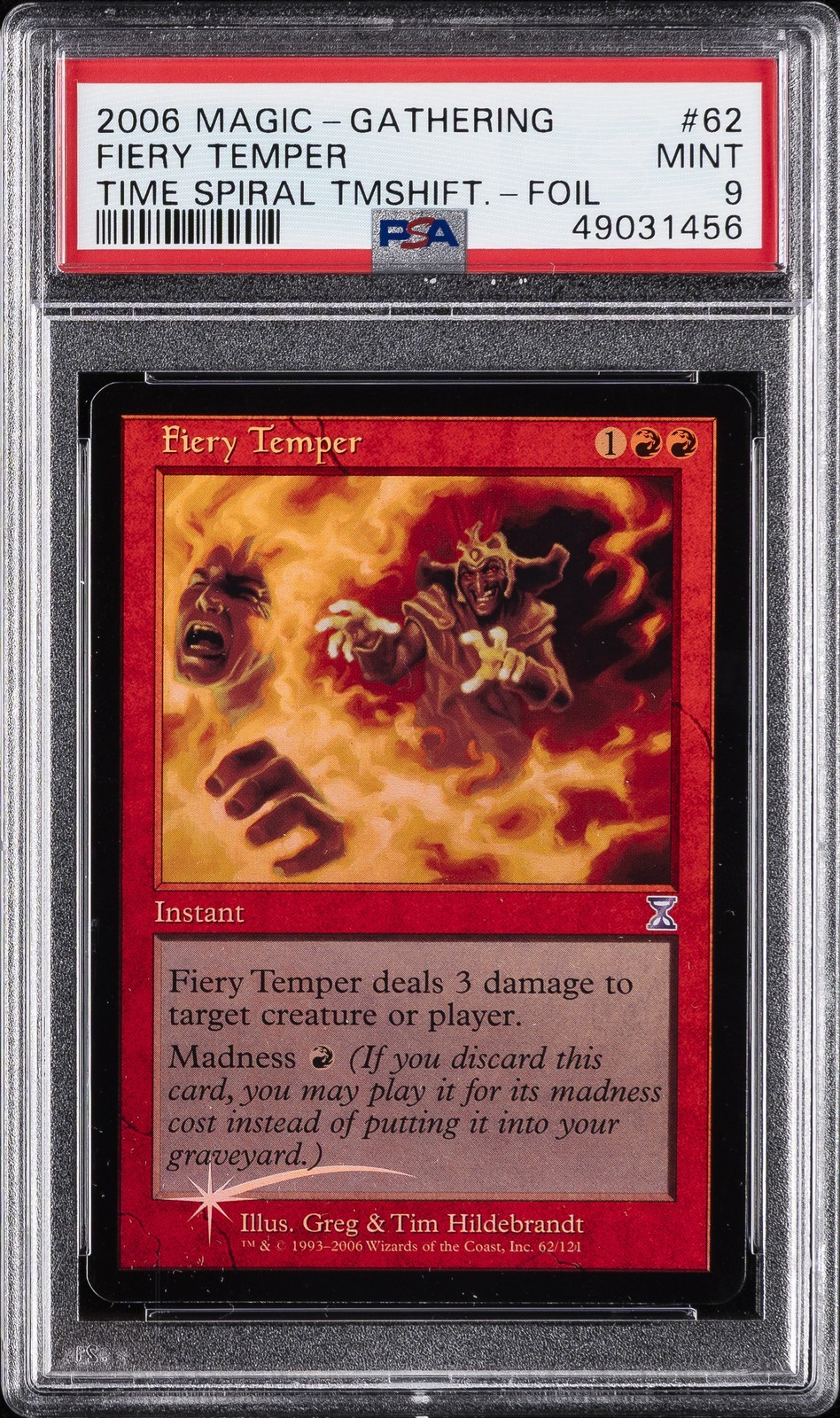 MTG英語版 2006 Time Spiral Timeshifted Fiery Temper Foil #62 PSA 9 鑑定済【中古】|Basqueバスク