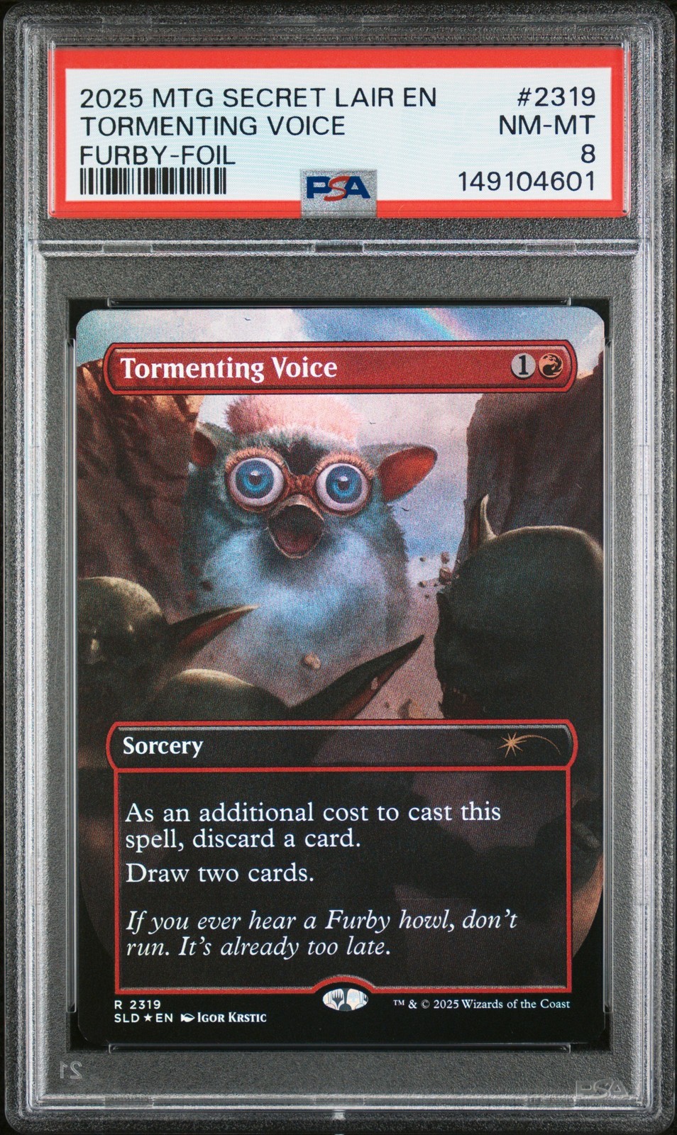 MTG英語版 2025 SECRET LAIR DROP FURBY THE GATHERING TORMENTING VOICE FOIL #2319 PSA 8 鑑定済【中古】|Basqueバスク