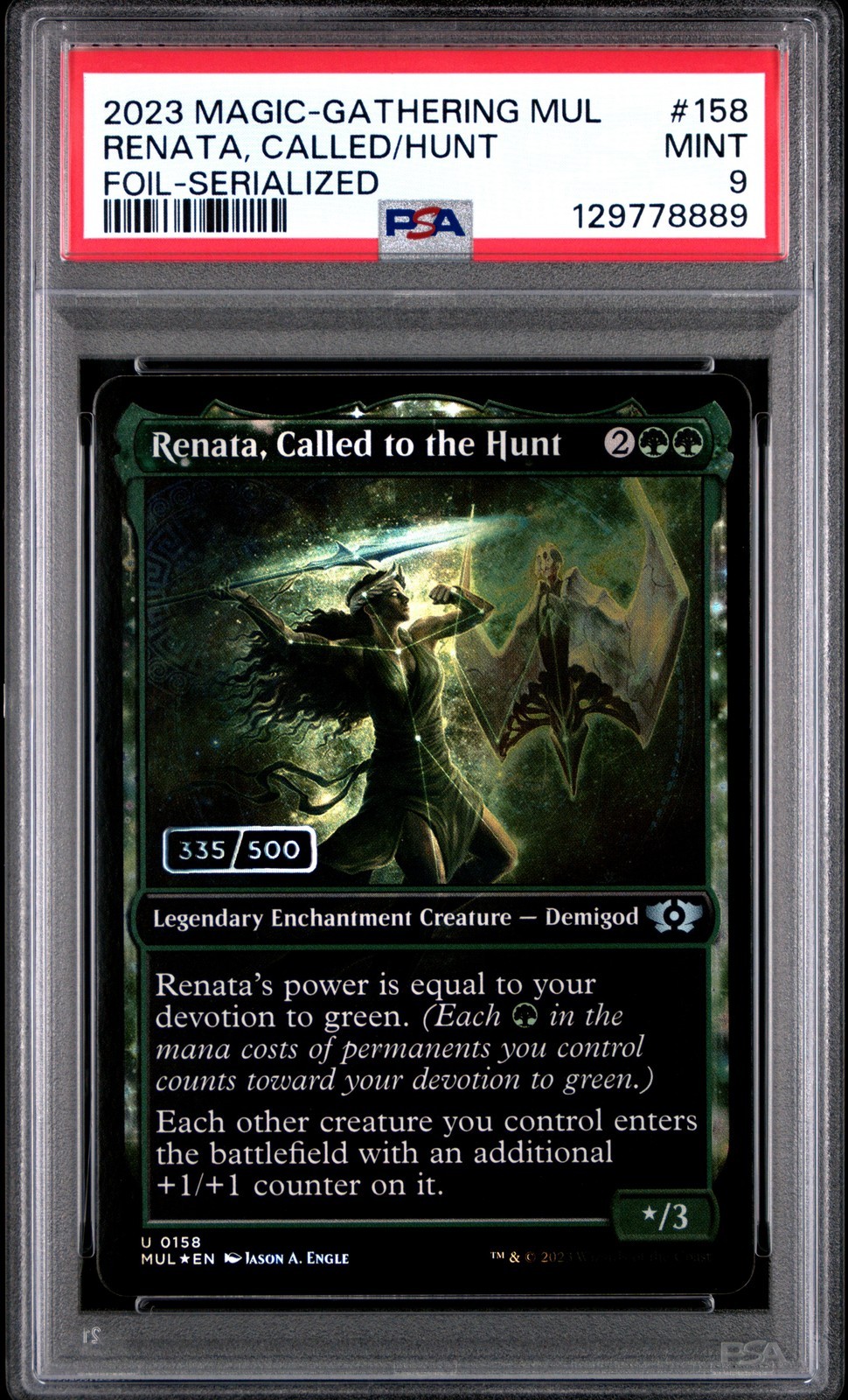 MTG英語版 2023 FOIL-SERIALIZED #158 RENATA, CALLED TO THE HUNT 335/500 PSA 9 鑑定済【中古】｜Basqueバスク