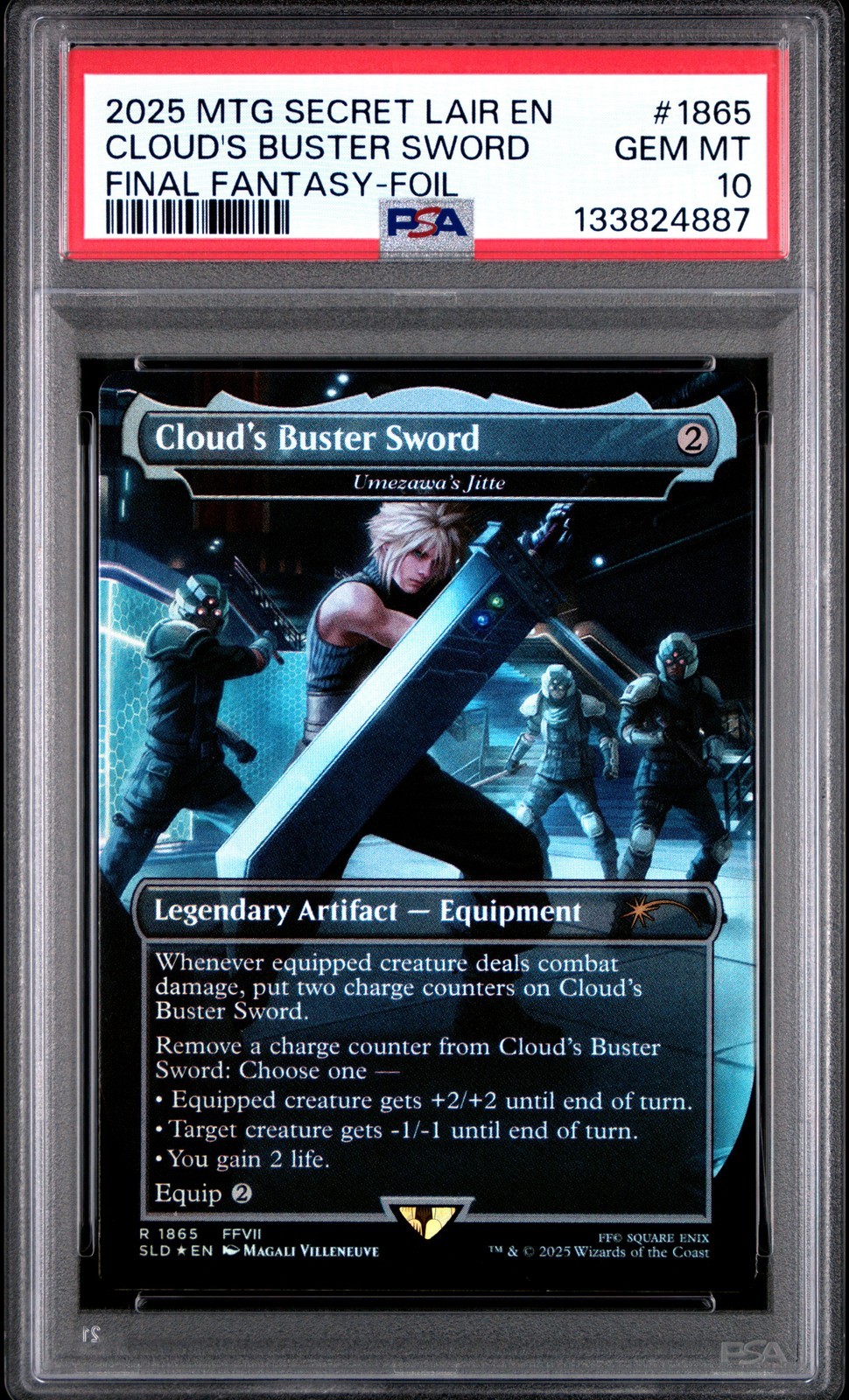 MTG英語版 2025 シークレットレイアードロップ Cloud's Buster Sword クラウド バスターソード #1865 PSA 10 鑑定済【中古】｜Basqueバスク