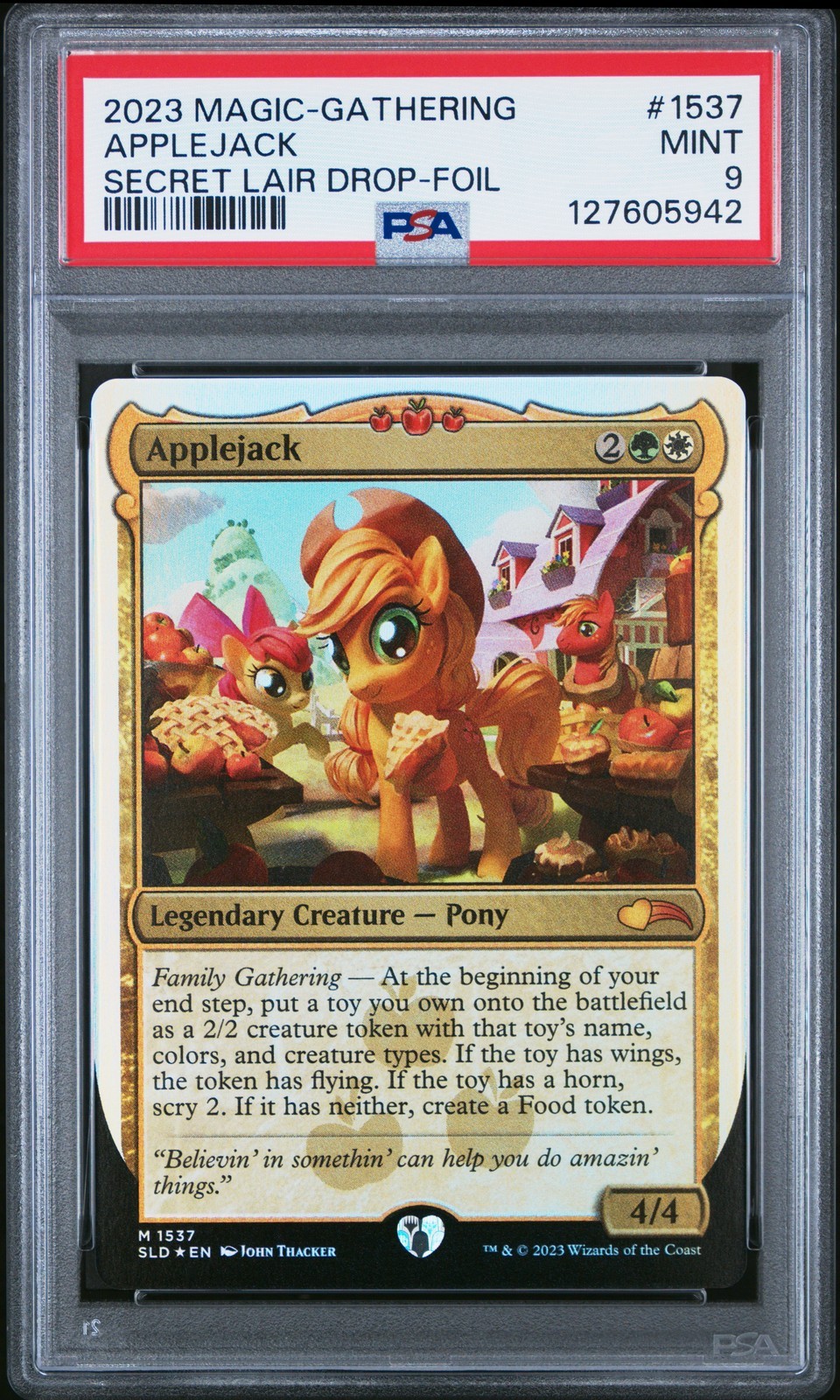 MTG英語版 2023 SECRET LAIR DROP PONIES: THE GALLOPING 2 APPLEJACK ホロ #1537 PSA9 鑑定済【中古】｜Basqueバスク