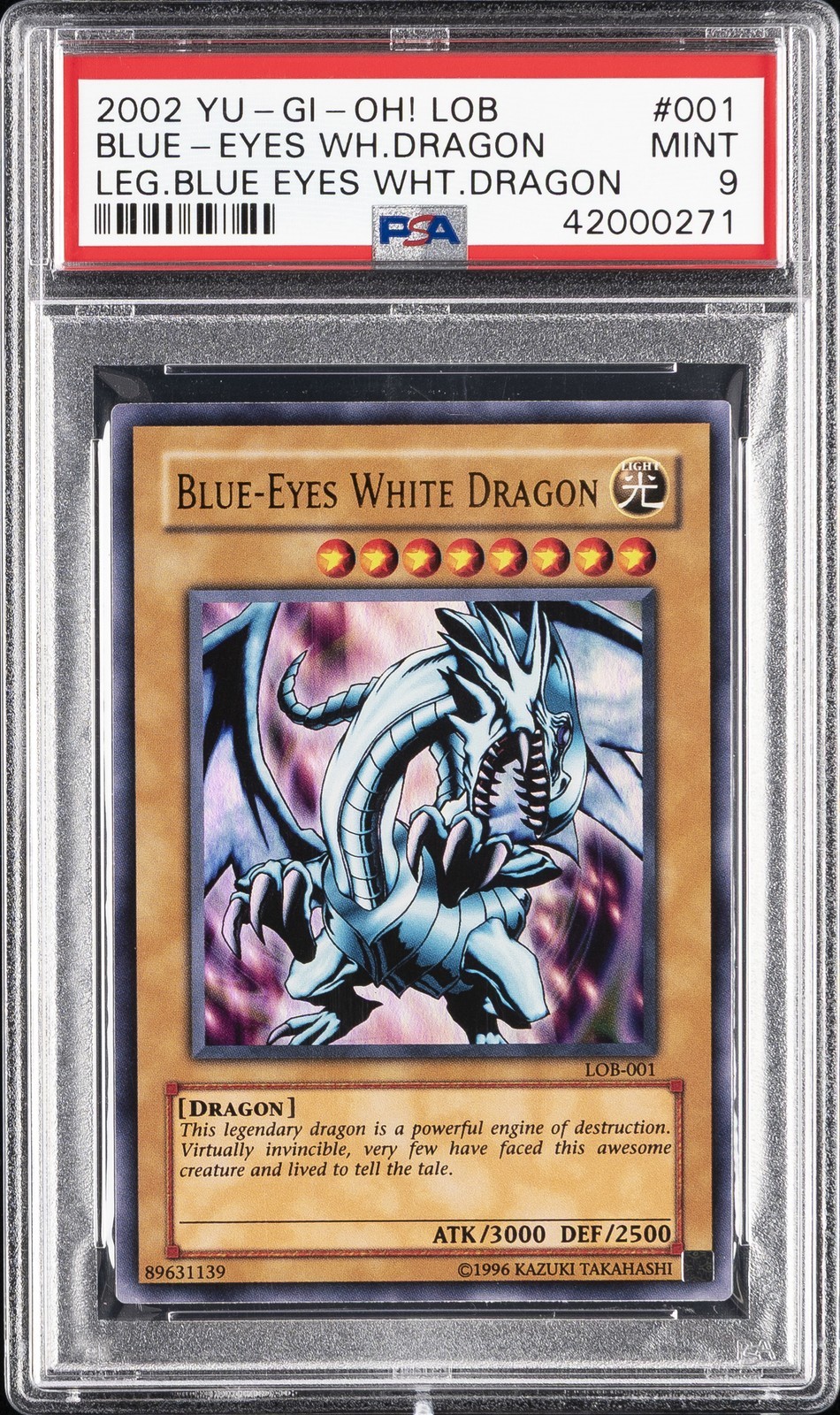 遊戯王英語版 2002 Legend of Blue Eyes White Dragon Blue-Eyes White Dragon(青眼の白龍) PSA 9 鑑定済【中古】｜Basqueバスク