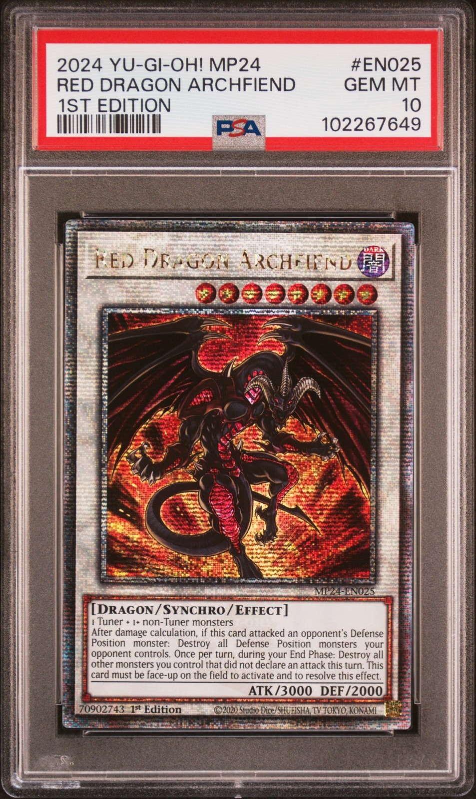 遊戯王英語版 2024 MP24 25th Anniversary Tin レッド・デーモンズ・ドラゴン Red Dragon Archfiend PSA10 鑑定済【中古】｜Basqueバスク