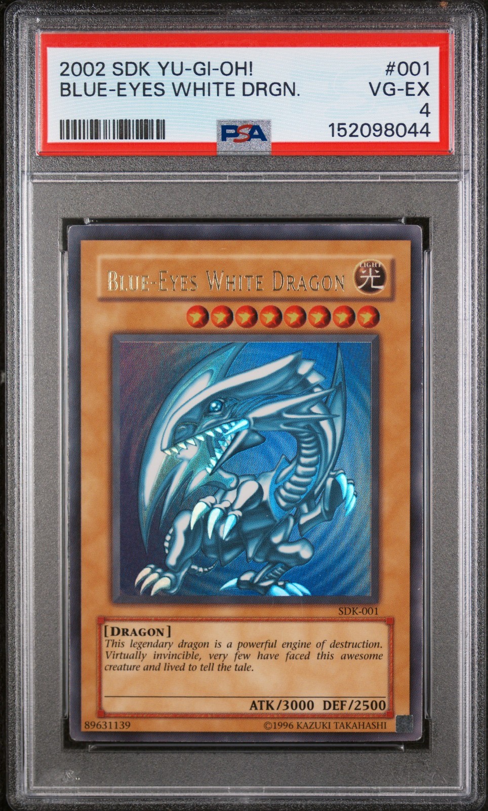 遊戯王英語版 2002 STARTER DECK: KAIBA 青眼の白龍 BLUE-EYES WHITE DRAGON #001 PSA4 鑑定済【中古】｜Basqueバスク