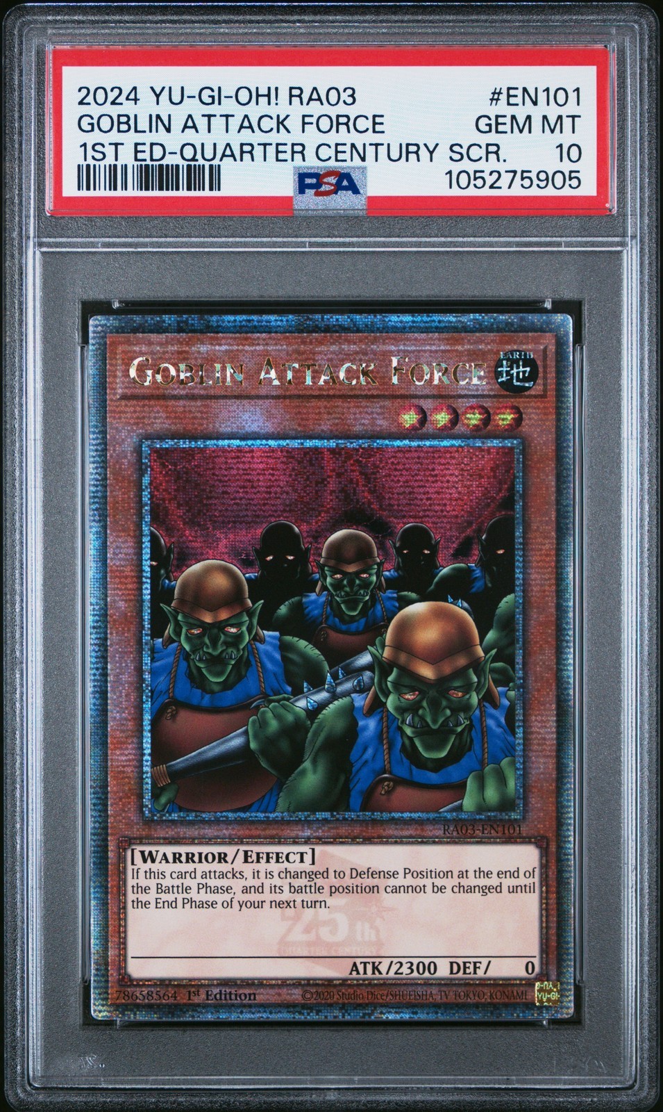 遊戯王英語版 2024 クォーター・センチュリー・ボナンザ RA03 GOBLIN ATTACK FORCE ゴブリン突撃部隊 EN101 PSA 10 鑑定済【中古】|Basqueバスク