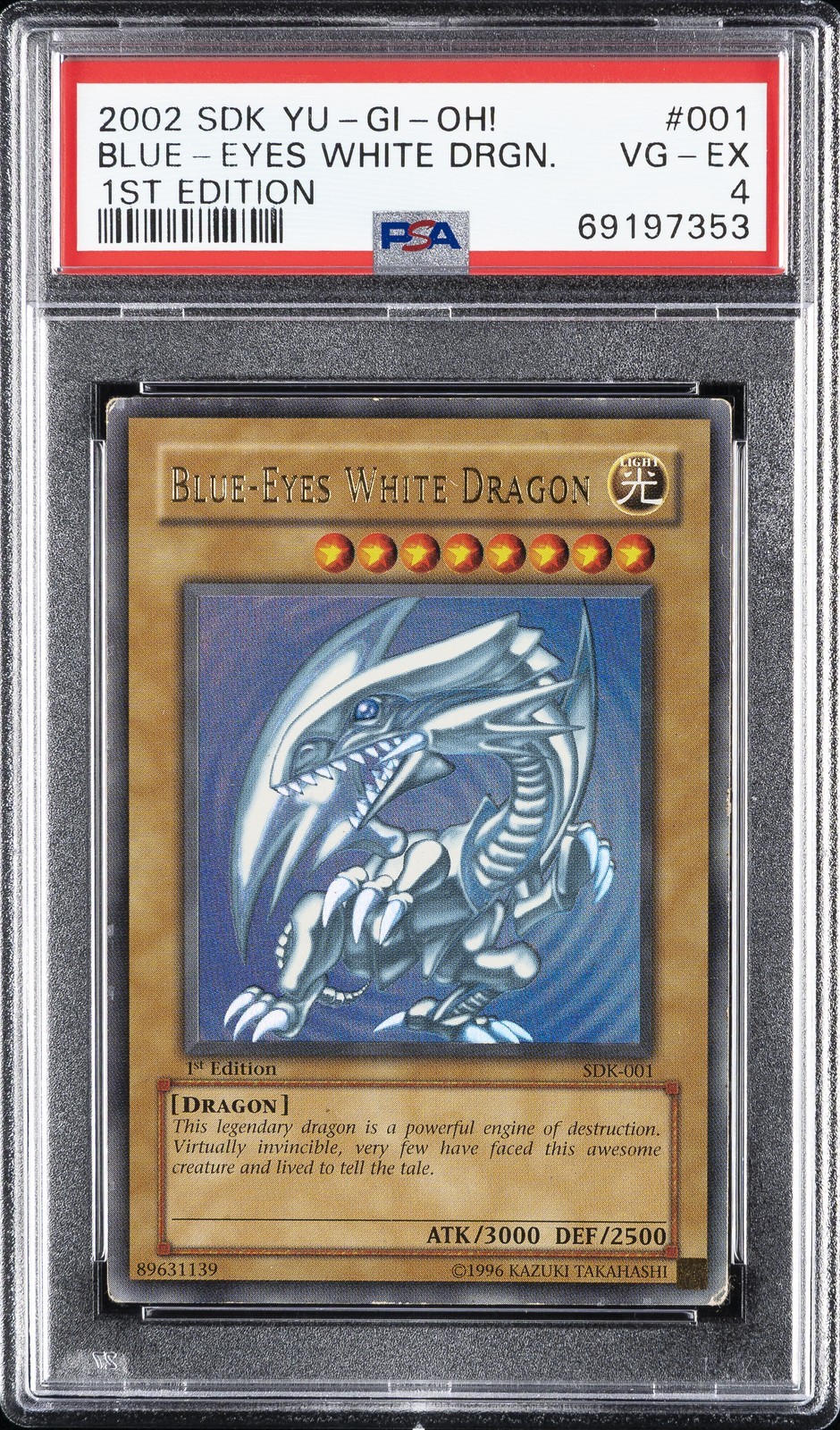 遊戯王英語版 2002 STARTER DECK: KAIBA 1ST ED BLUE-EYES WHITE DRAGON #001 PSA 4 鑑定済【中古】|Basqueバスク