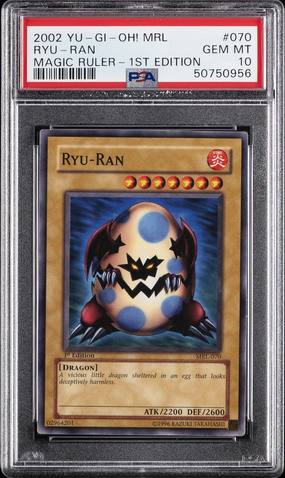 遊戯王英語版 2002 MRL-Magic Ruler Ryu-Ran リュウ・ラン 1st Edition #070 PSA 10 鑑定済【中古】｜Basqueバスク 25,875円