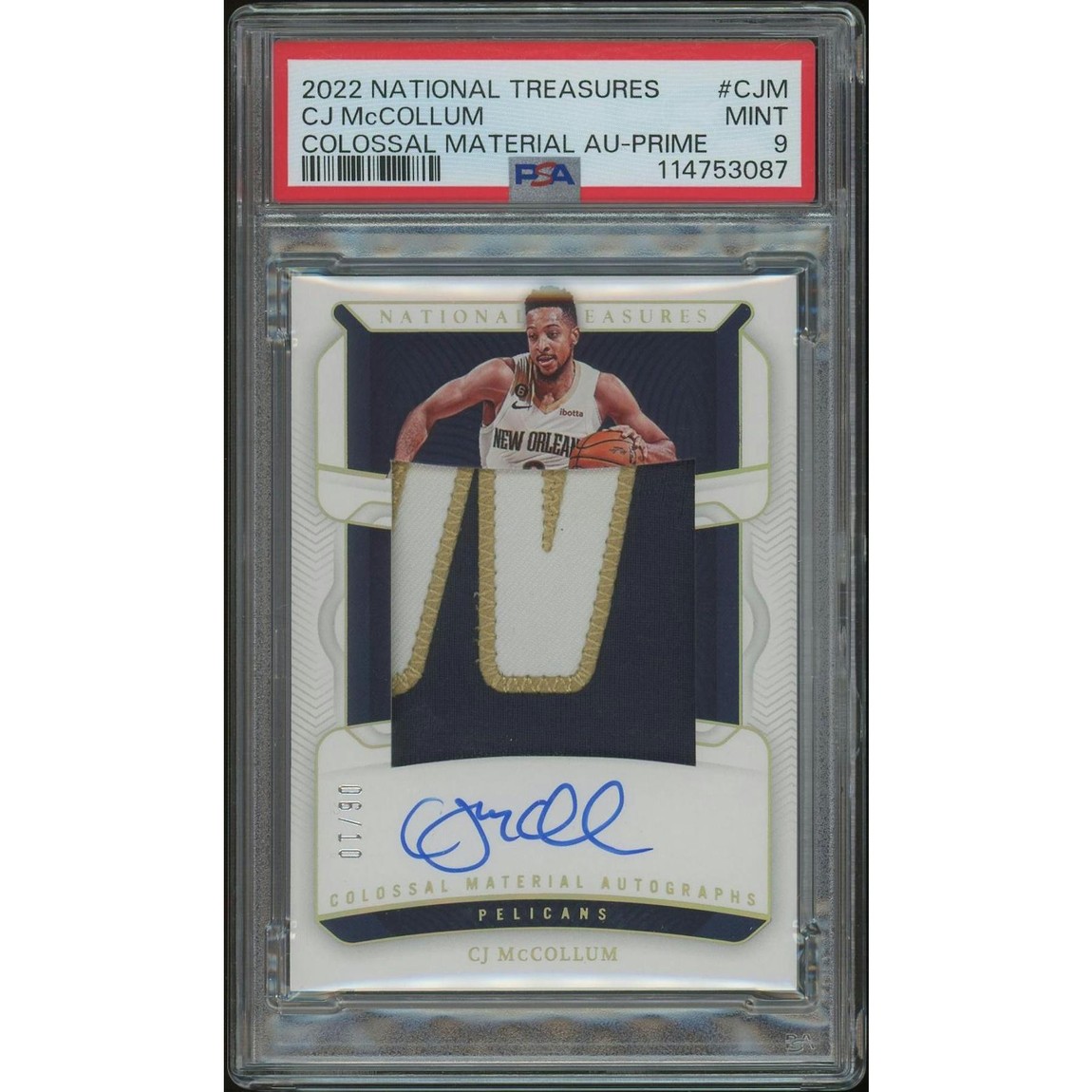 NBA 2022/23 Panini National Treasures CJ・マッカラム Colossal Patch Auto #06/10 #CJM PSA 9 鑑定済【中古】|Basqueバスク