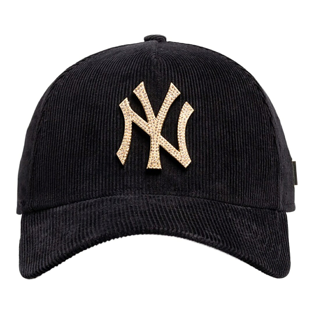 New Era ニューヨーク ヤンキース 9FORTY A-Frame Diamontee Cord キャップ スナップバック ブラック コーデュロイ MLB 帽子｜Basqueバスク