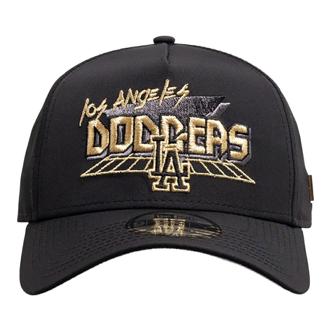 New Era 天使の都市・ドジャース Arcade Gold 10 Year Anniversary 9FORTY A-Frame スナップバック 旗がしら 黒いこと/ゴールド MLB かぶり笠 ニュー内鰓