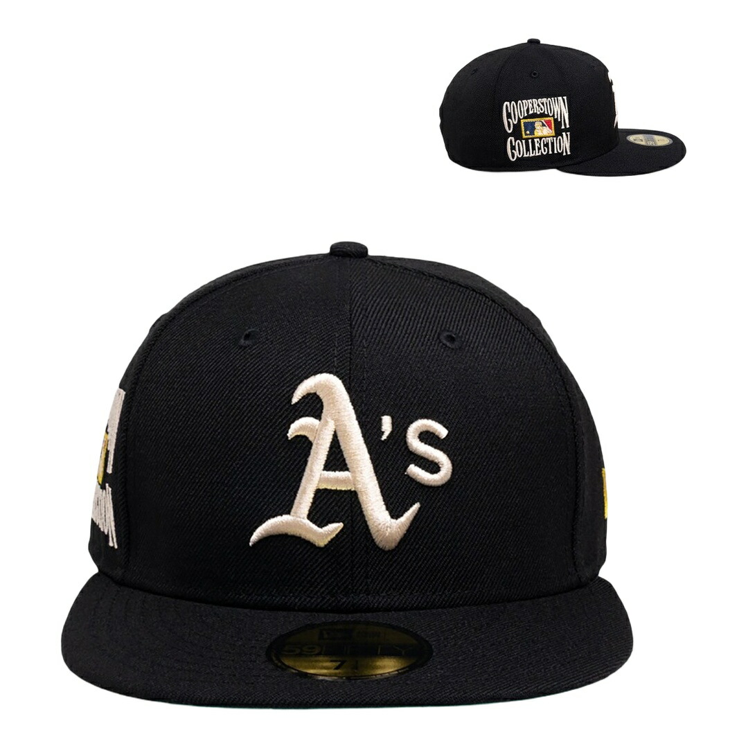 New Era オークランド・アスレチックス 羊毛 59FIFTY フィッテッド 旗がしら 黒いこと MLB かぶり笠