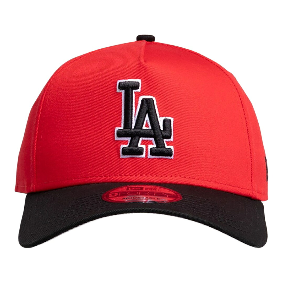 New Era ロサンゼルス ドジャース 9FORTY A-Frame Two-Tone キャップ スナップバック レッド ブラック MLB 帽子｜Basqueバスク