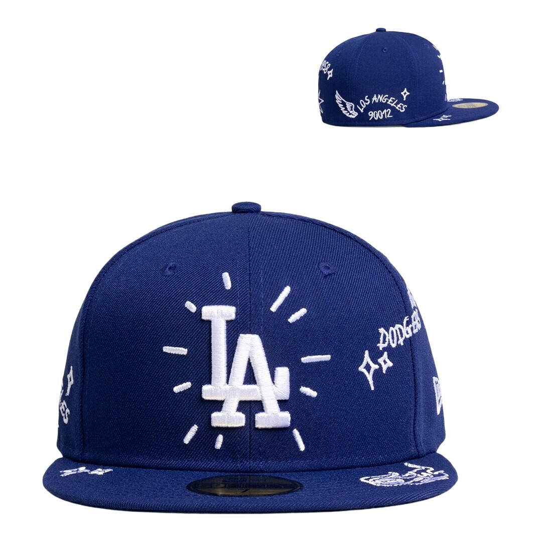 New Era ロサンゼルス・ドジャース MLB Scribble 59FIFTY フィッテッド キャップ ダークブルー 帽子 MLB｜Basqueバスク