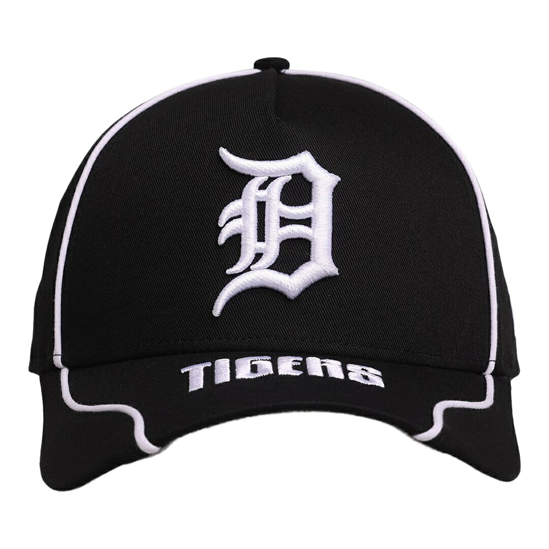 New Era デトロイト タイガース パイピング 9FORTY A-Frame キャップ スナップバック ブラック/ホワイト MLB 帽子｜Basqueバスク