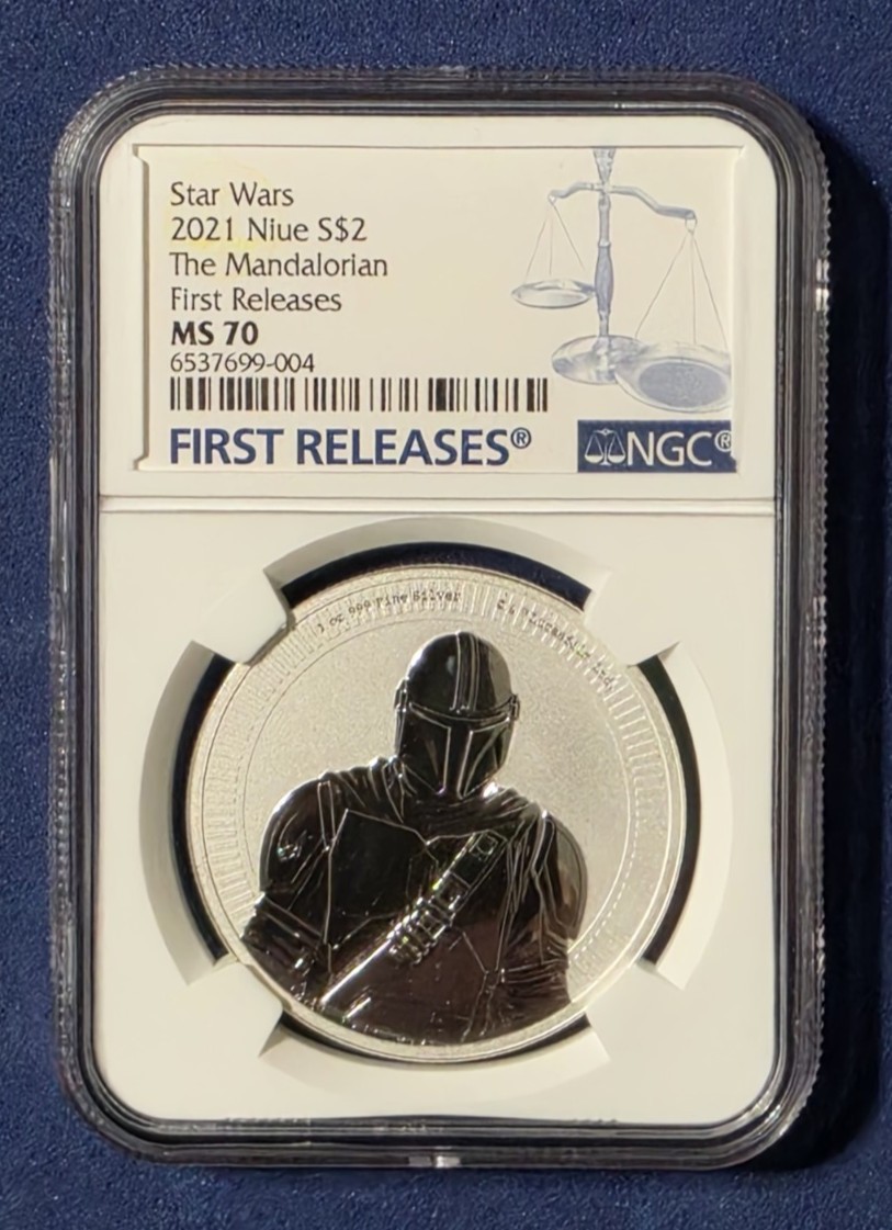 NGC鑑定 2021年 ニウエ 2ドル スター・ウォーズ マンダロリアン 銀貨 MS70 鑑定済【中古】|Basqueバスク