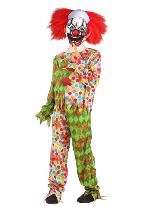 キッズ 怖いマスク付きピエロ コスチューム ハロウィン コスプレ衣装