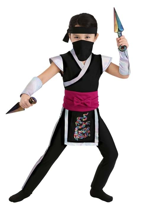 女の子用 幼児 レインボー忍者 コスチューム