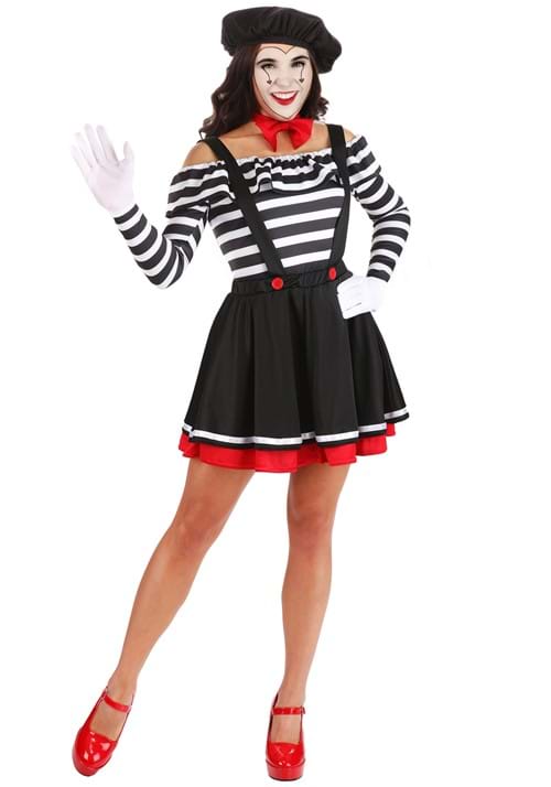レディース 陽気なパントマイマー コスチューム ドレス ハロウィンコスプレ|Basqueバスク